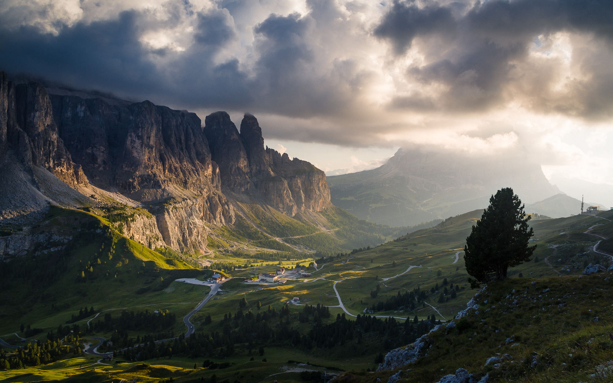 Sunset at the Passo Gardena