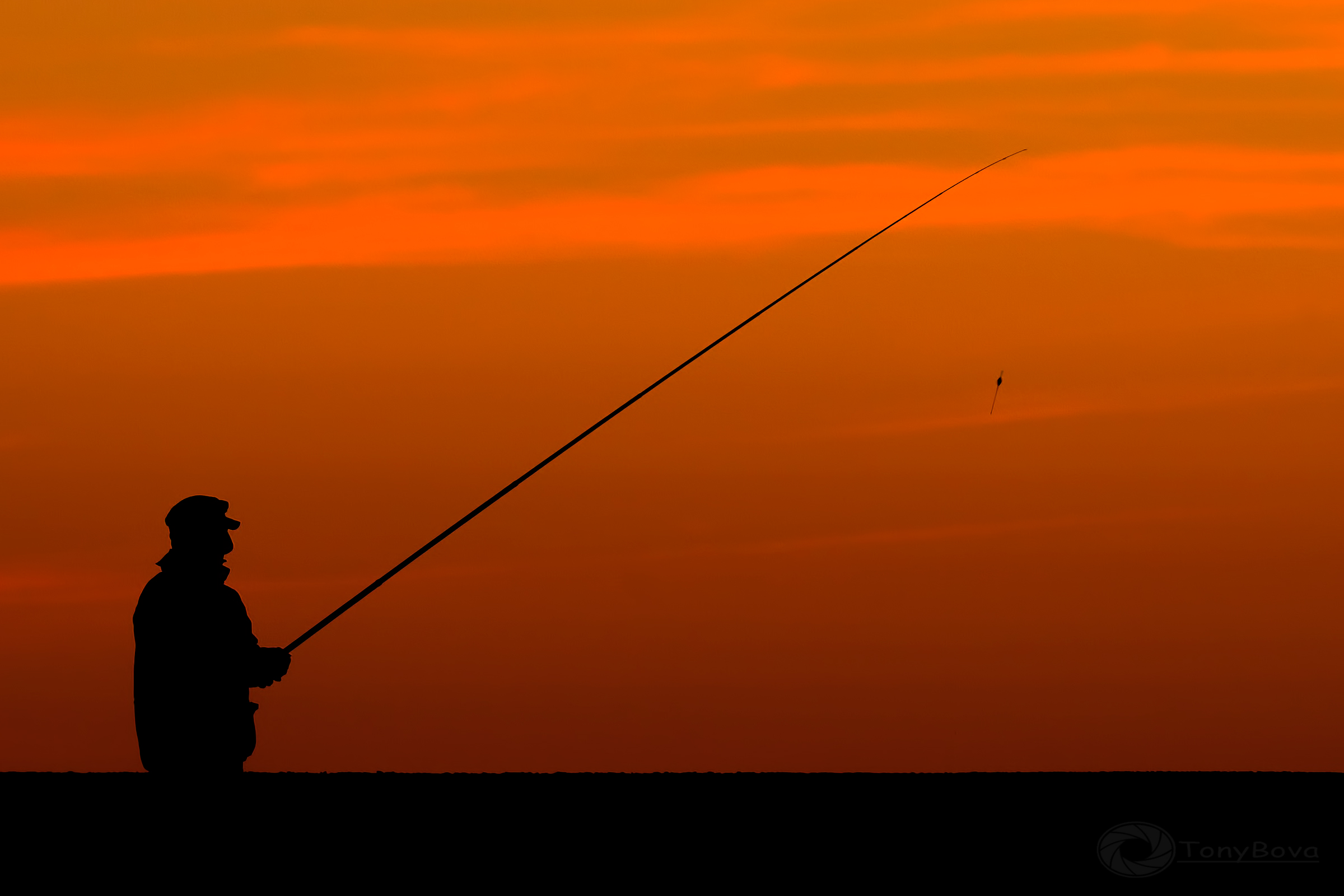 The lone fisherman ...