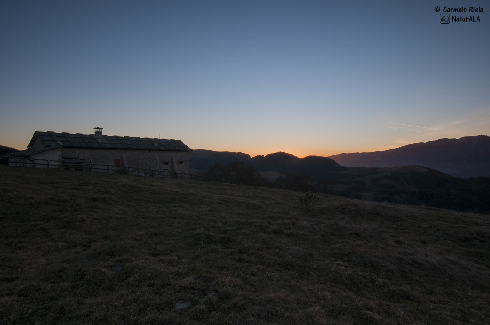 Sunset at Malga Lavacchione.