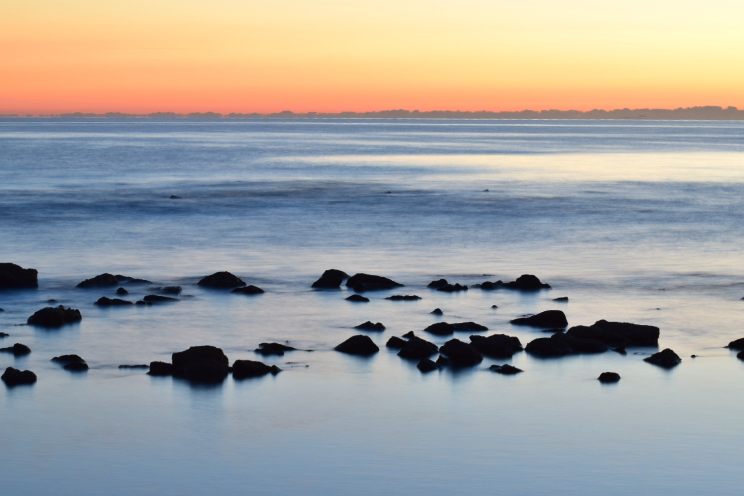 sunset of sea winter