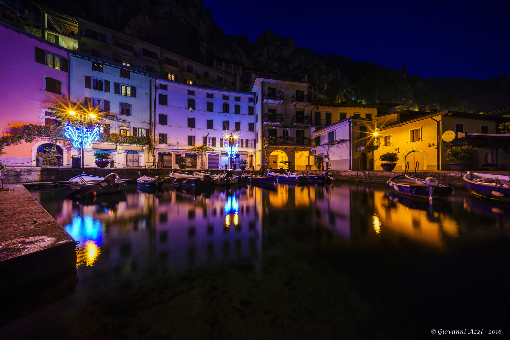 Evening at the harbor of Limone