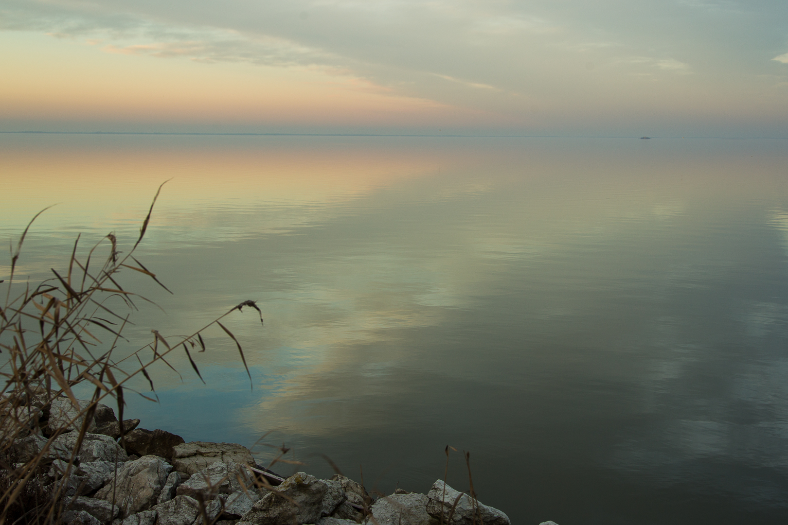 sunset on the Po delta