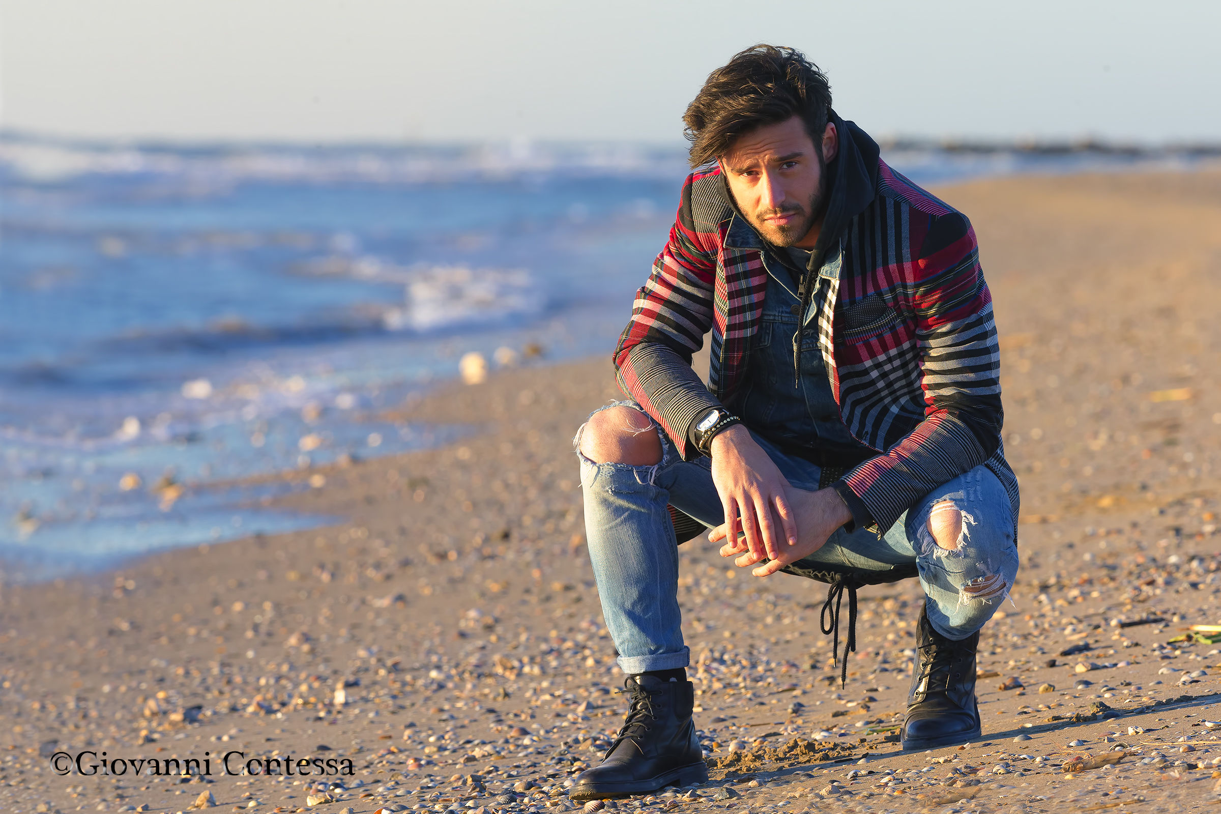 portrait, sunrise by the sea ...... bitter cold -3