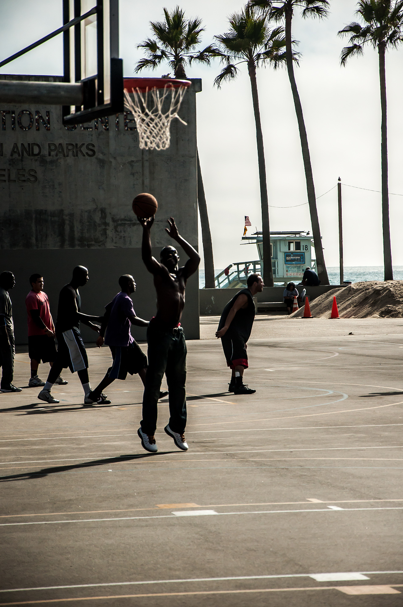 playing basketball in santa monica