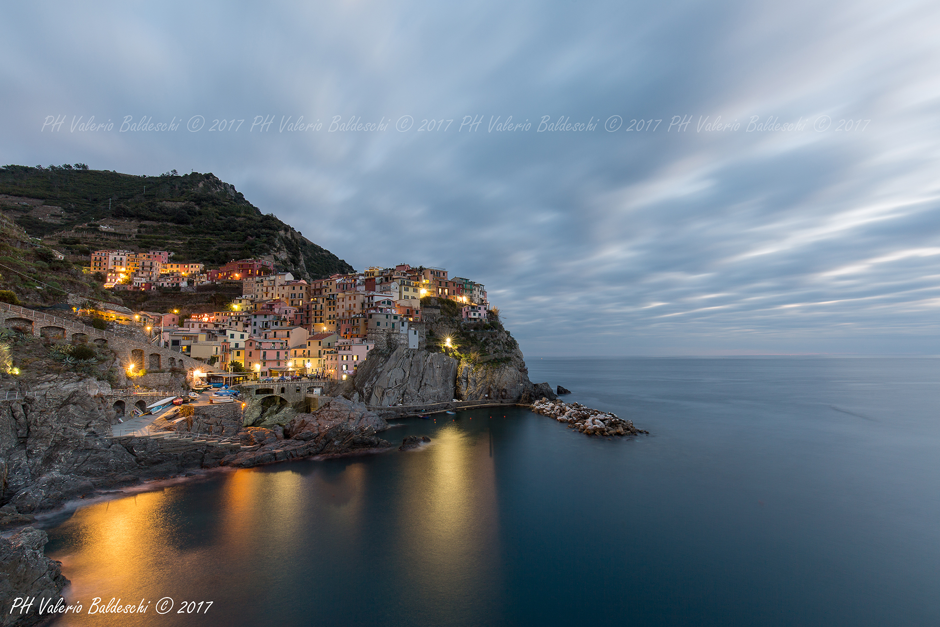 sunset gloomy about Manarola