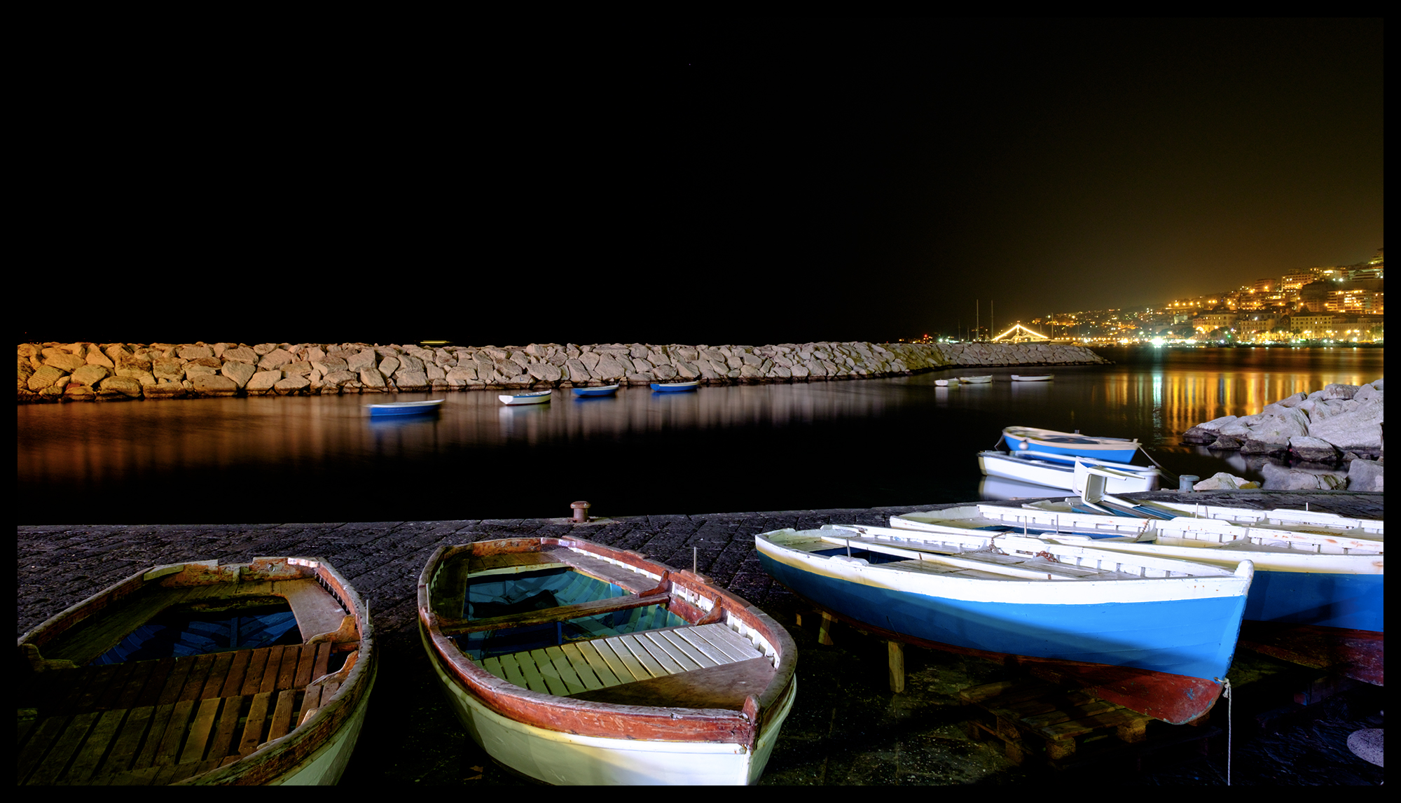 and 'Night at the harbor