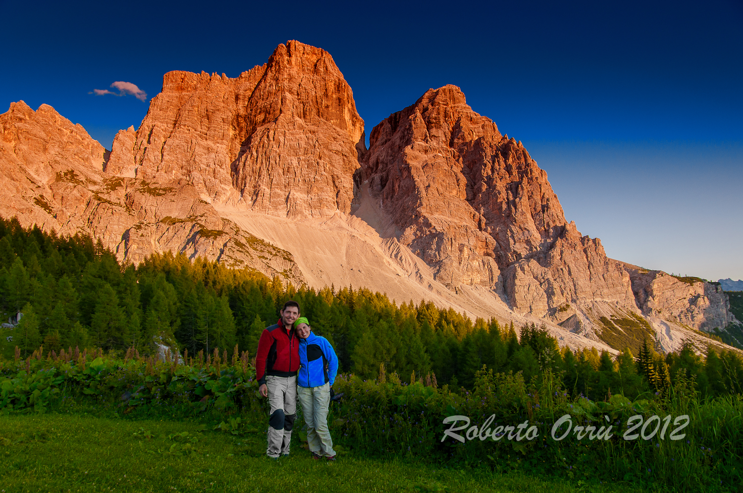 tramonto sotto il pelmo