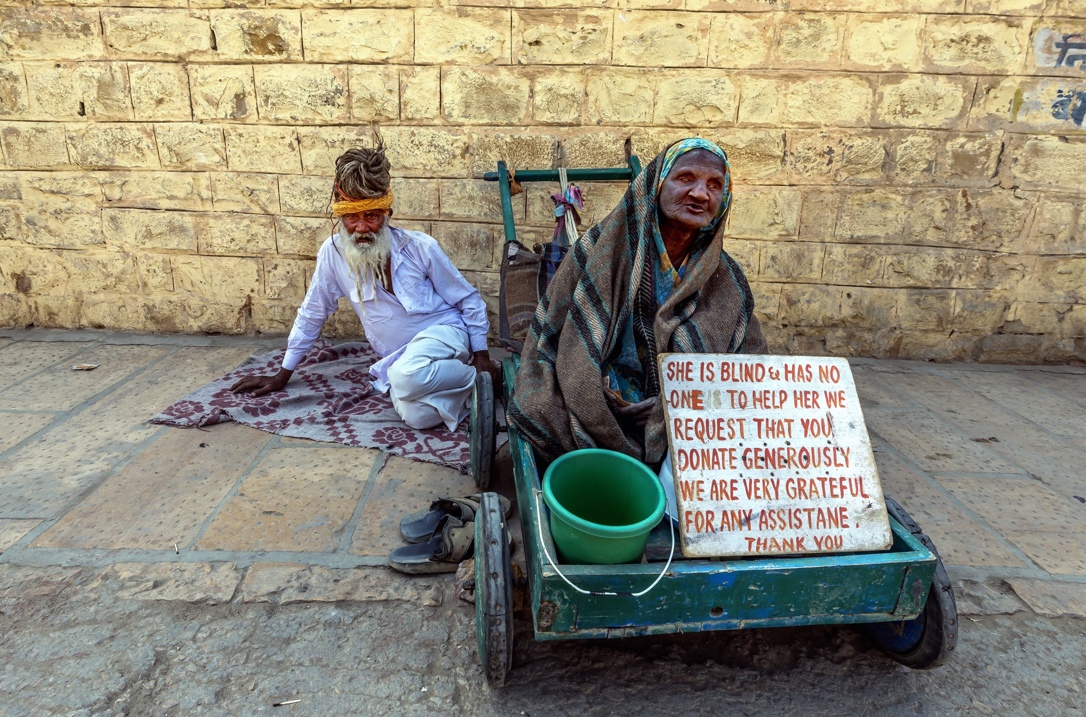 Rajasthan 2017 - Mendicanti a Jaisalmer