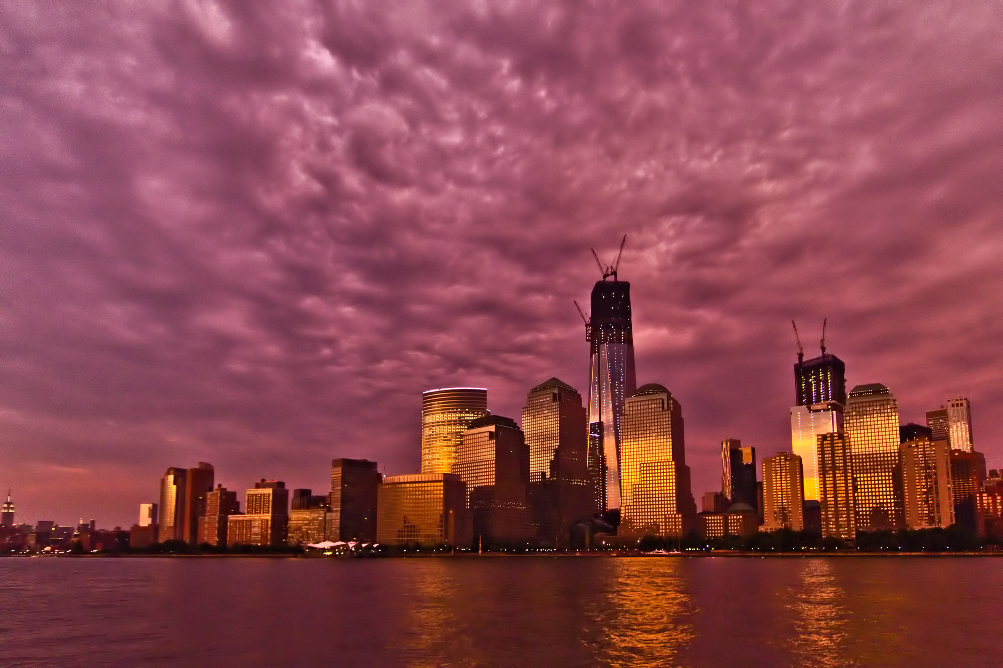 Manhattan Skyline at sunset , re-edit.
