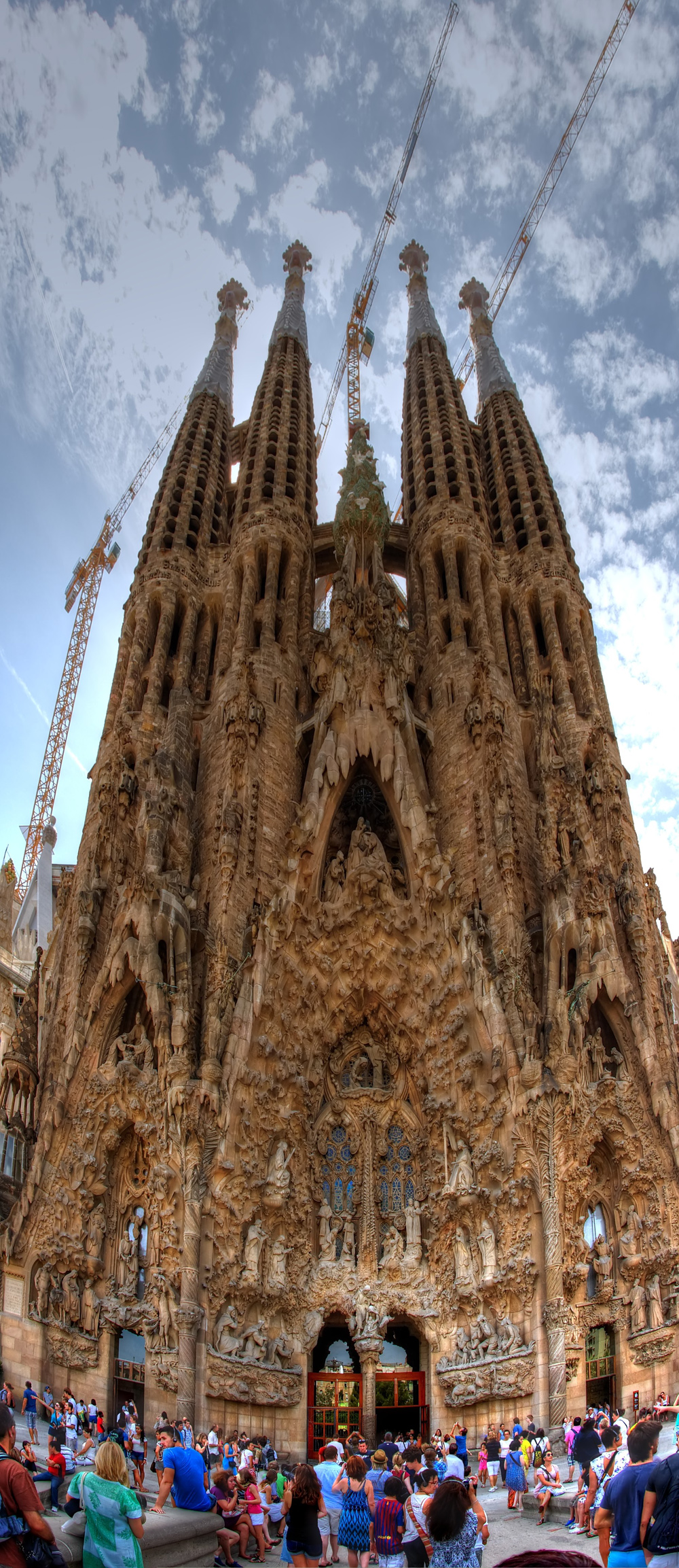 Sagrada Familia - facade of the Nativity vertical
