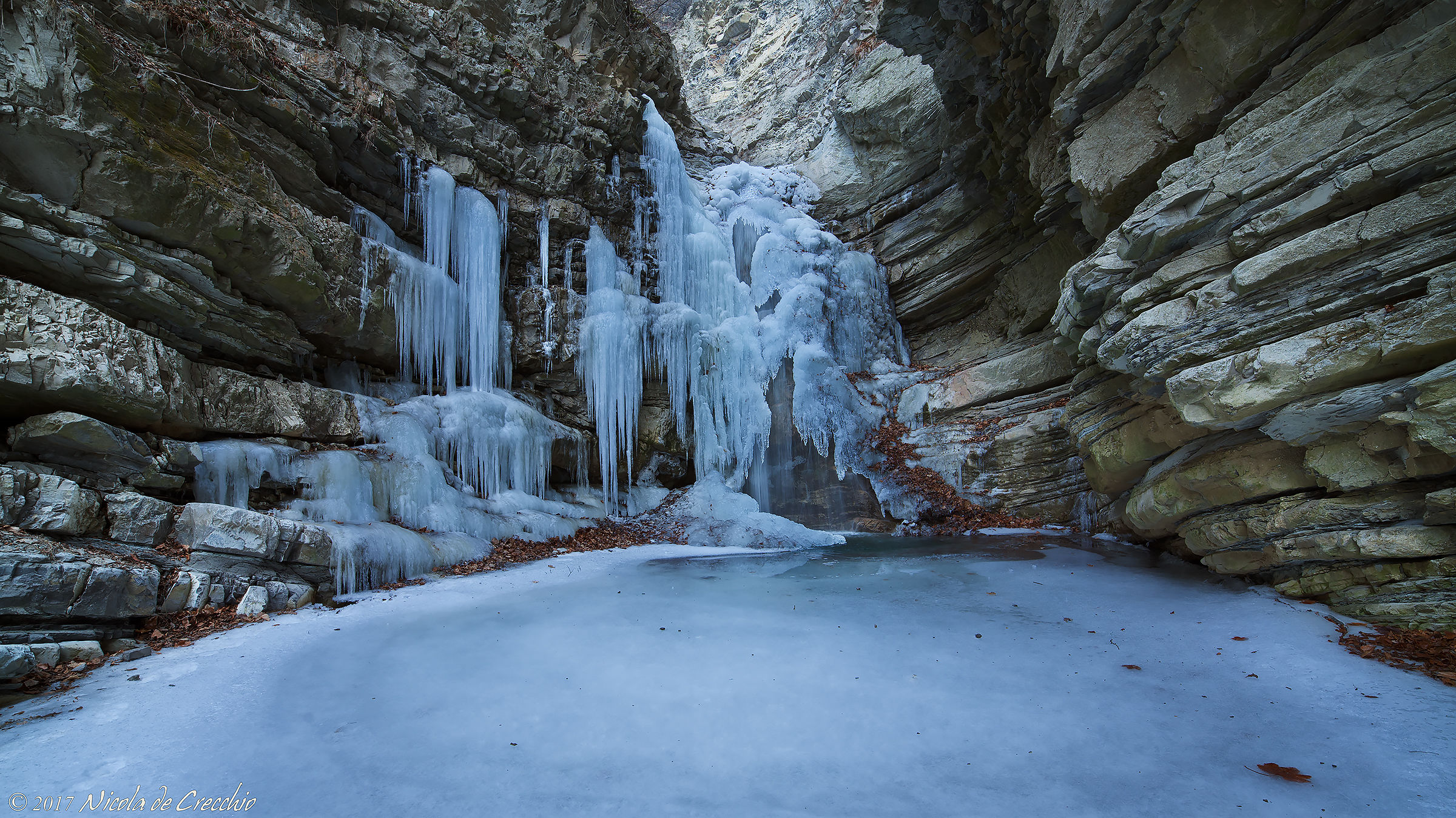The glacial first waterfall of Perino