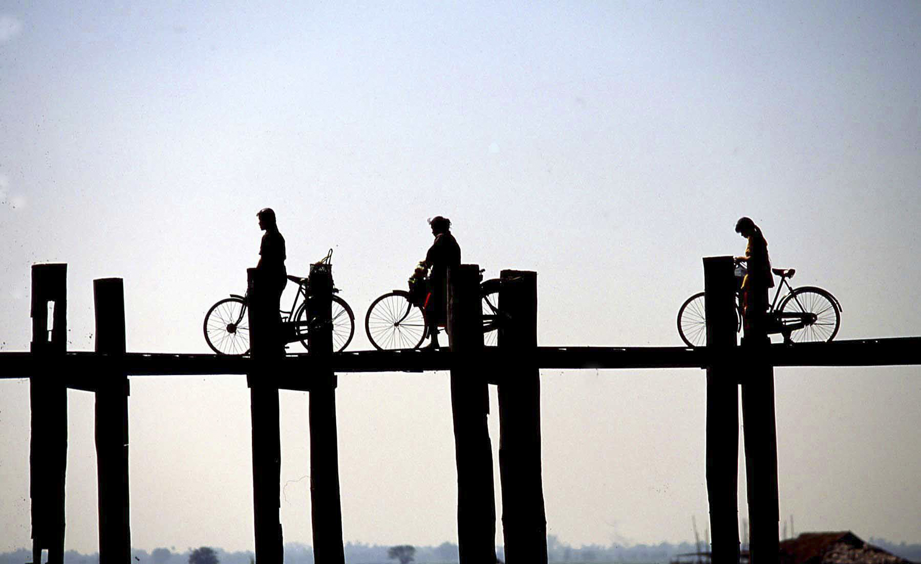 wooden bridge in Burma