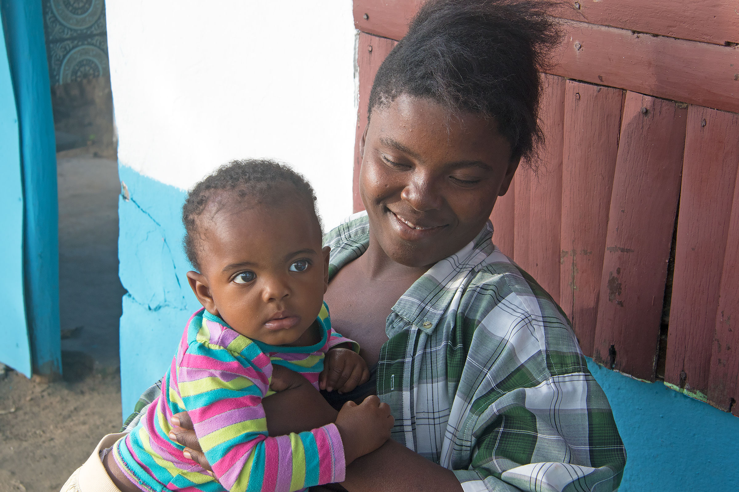 Dominican woman with child
