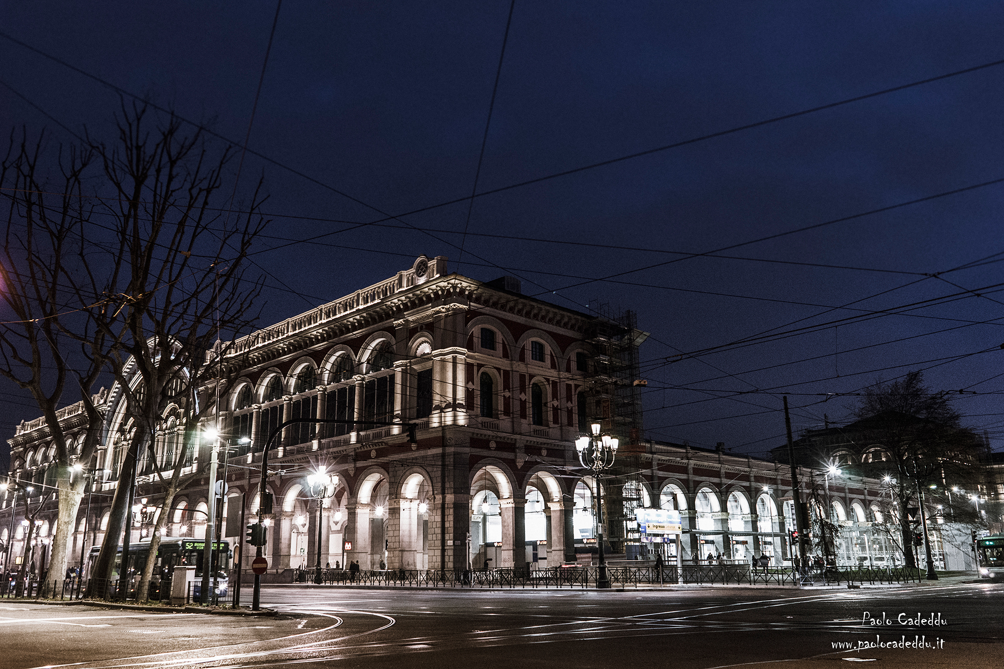 Torino, Stazione di Porta Nuova di sera