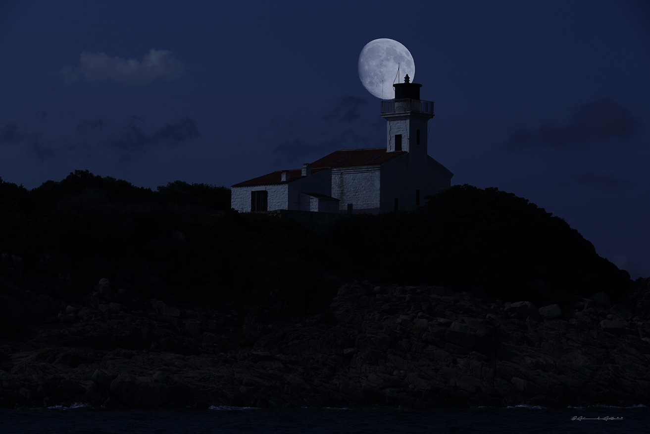 Lighthouse in moonlight
