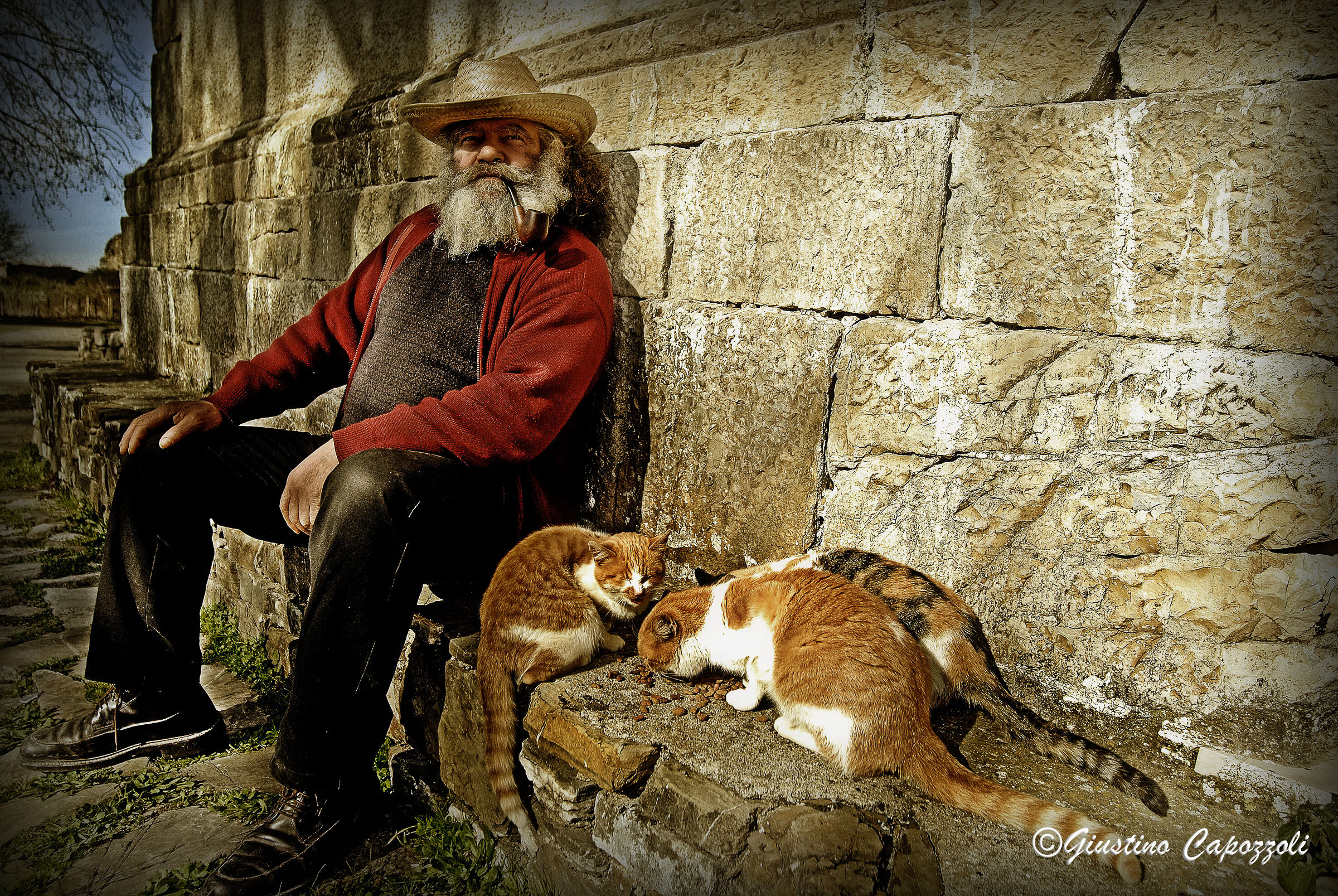 L'ultimo abitante con tre immancabili compagni