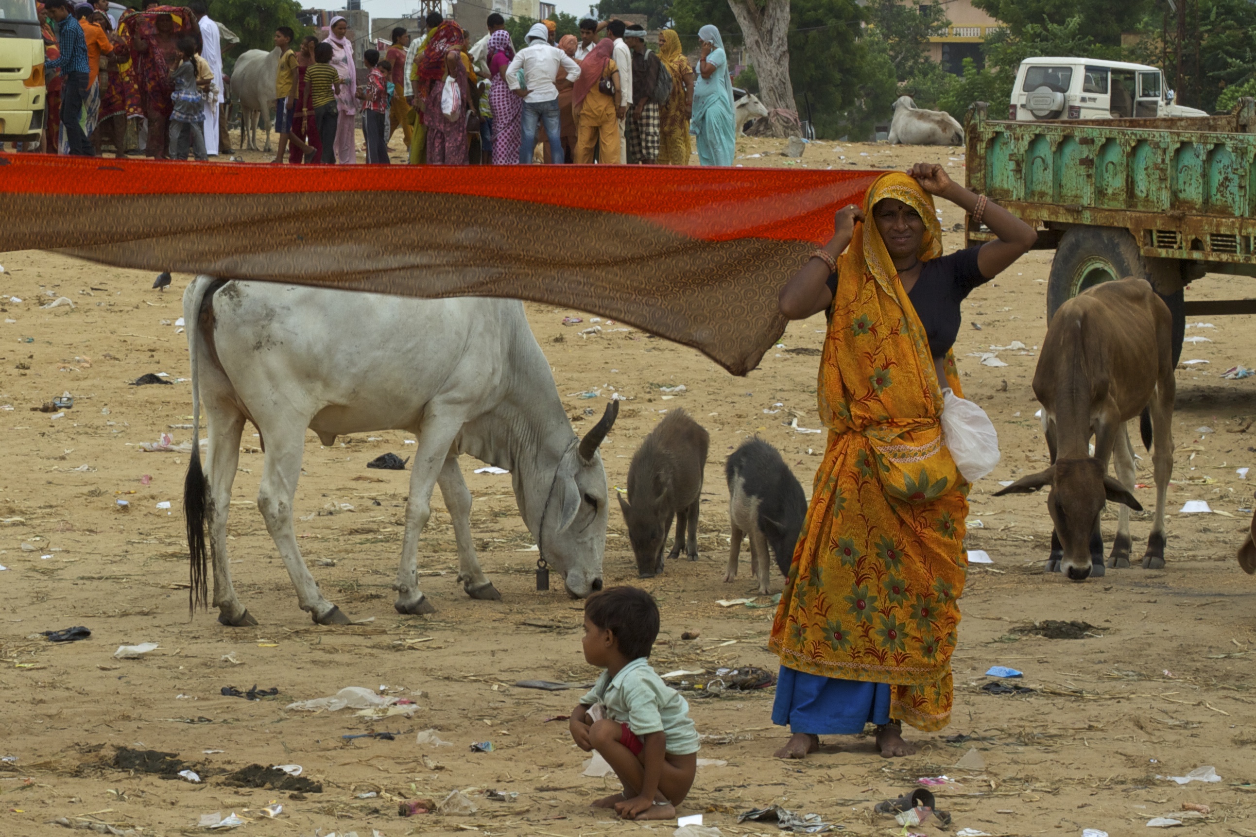 Orange, Red and White