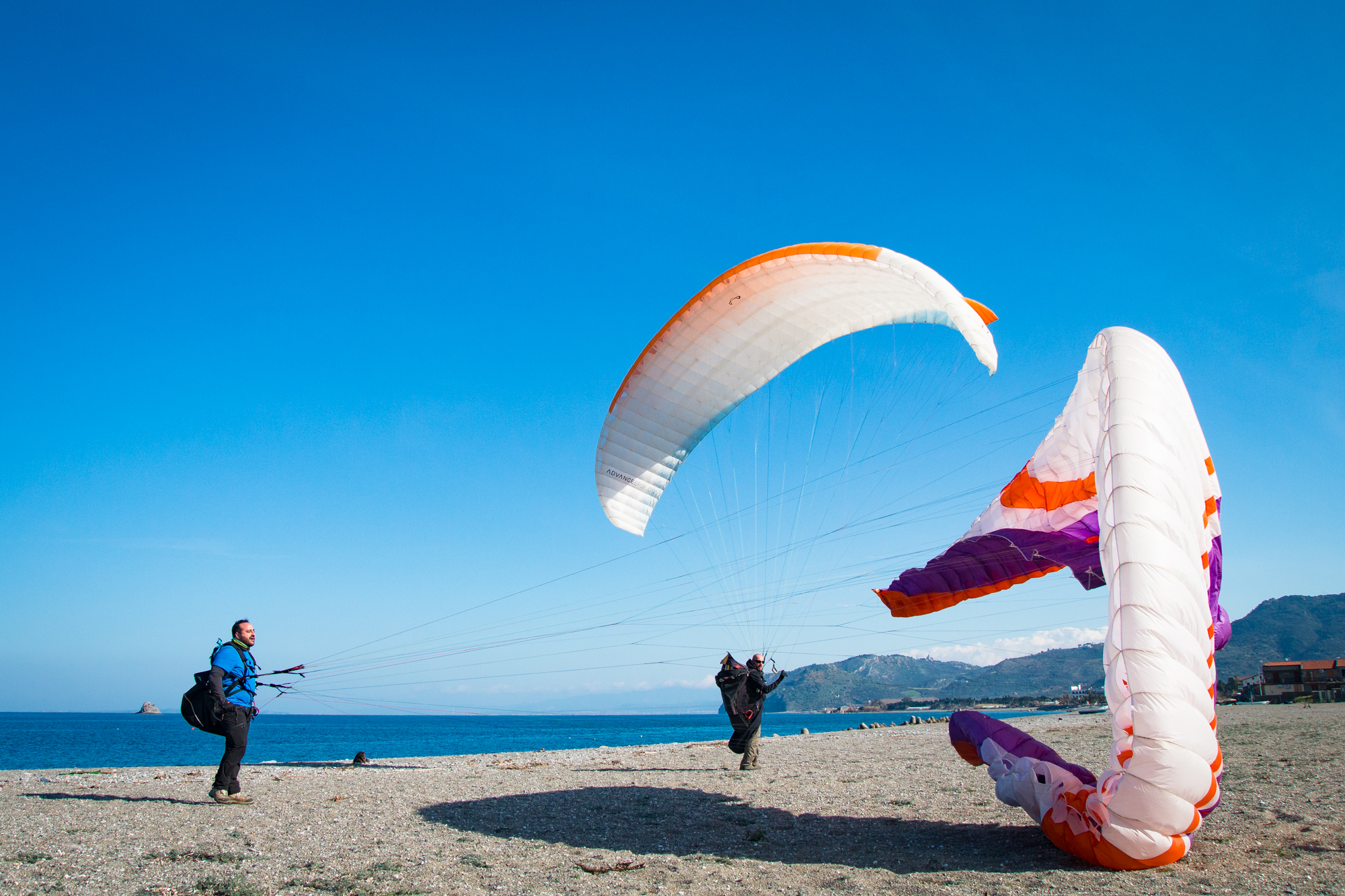 Parapendio in spiaggia