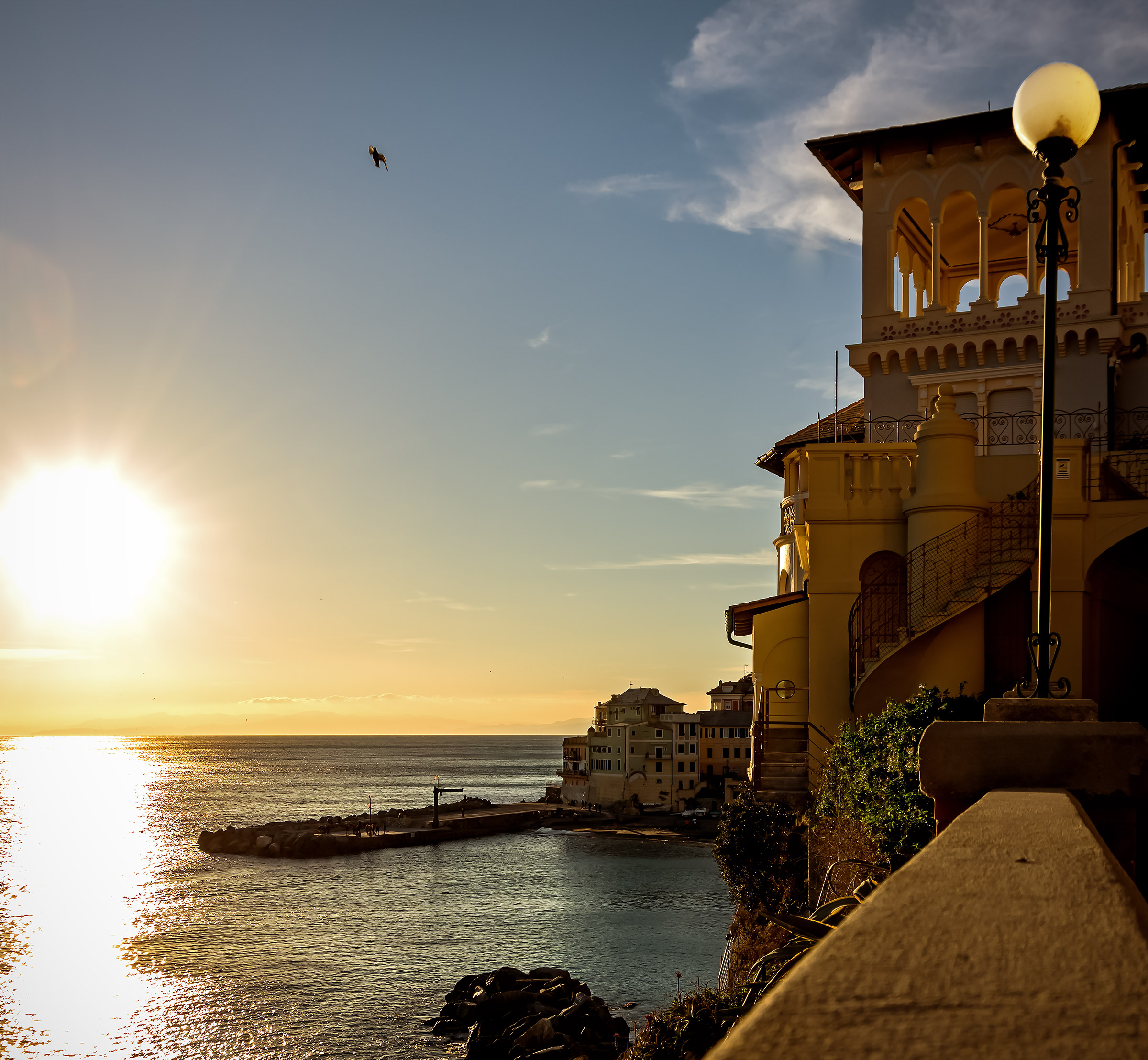 E alla luce del tramonto m'involo!