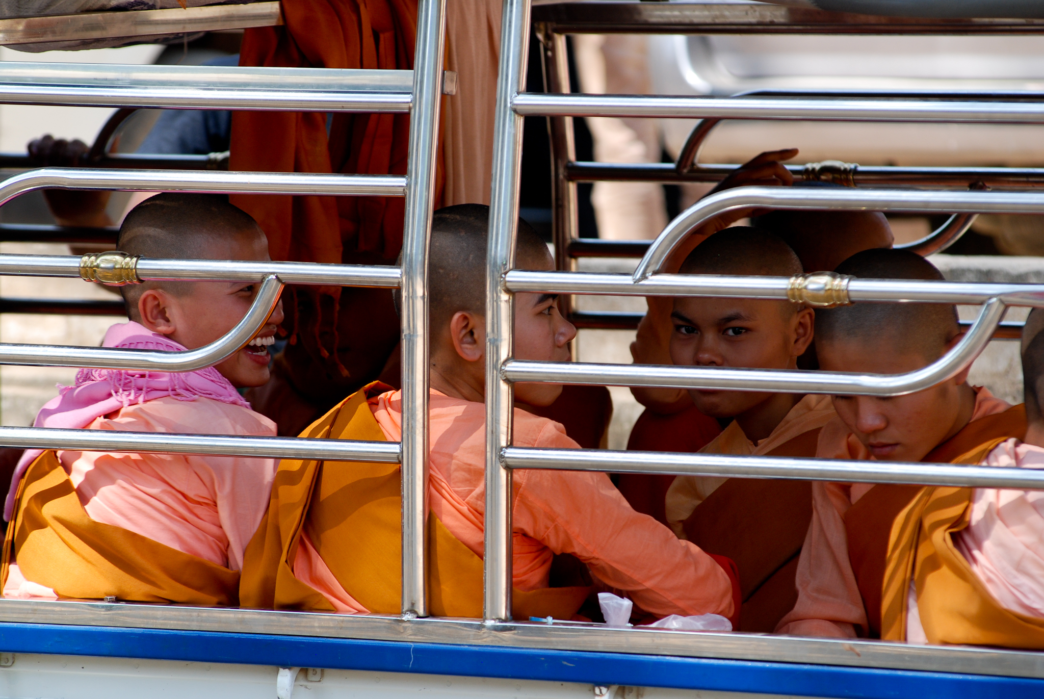 Not only monks but also young girls .. ..