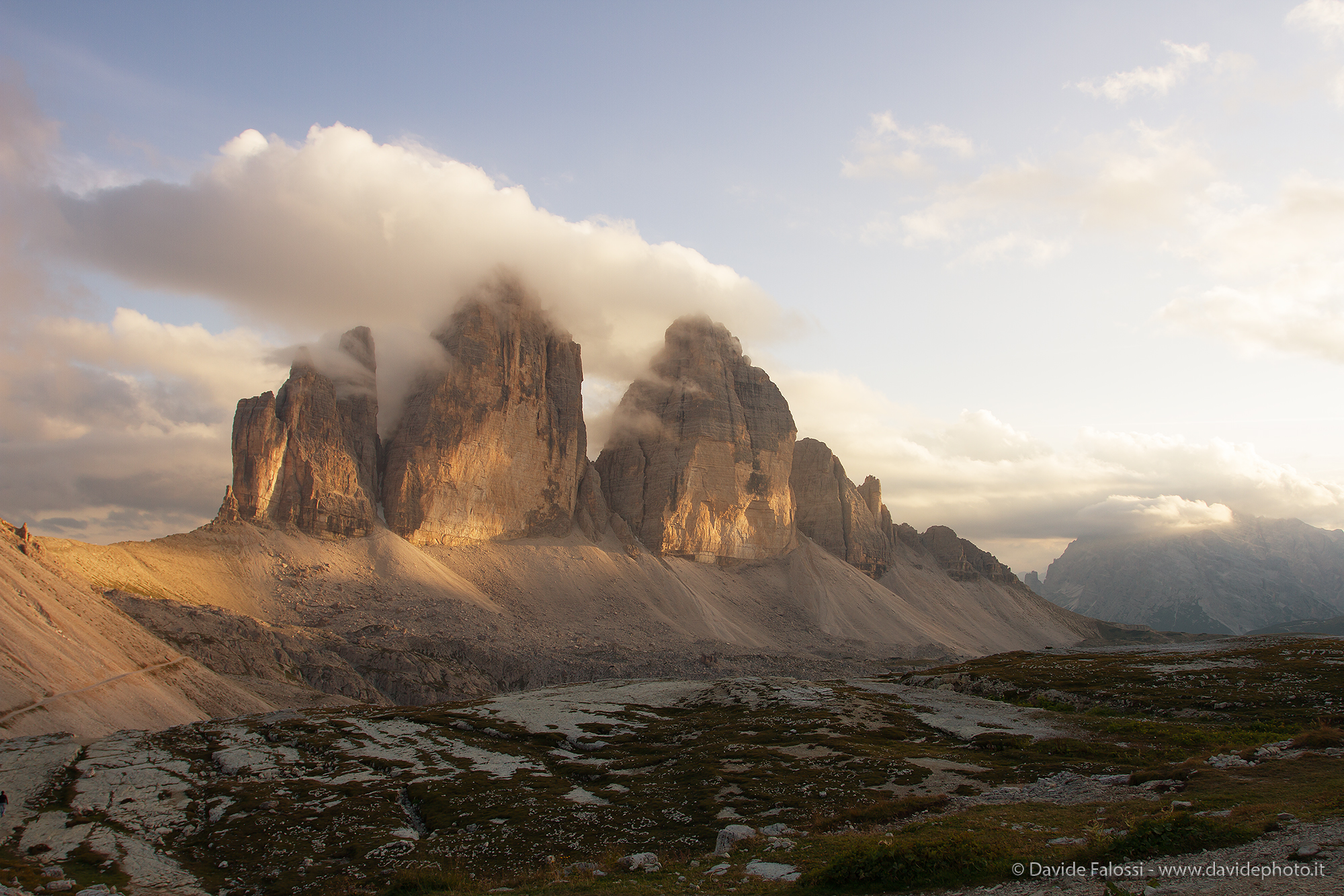 Three peaks with magic light