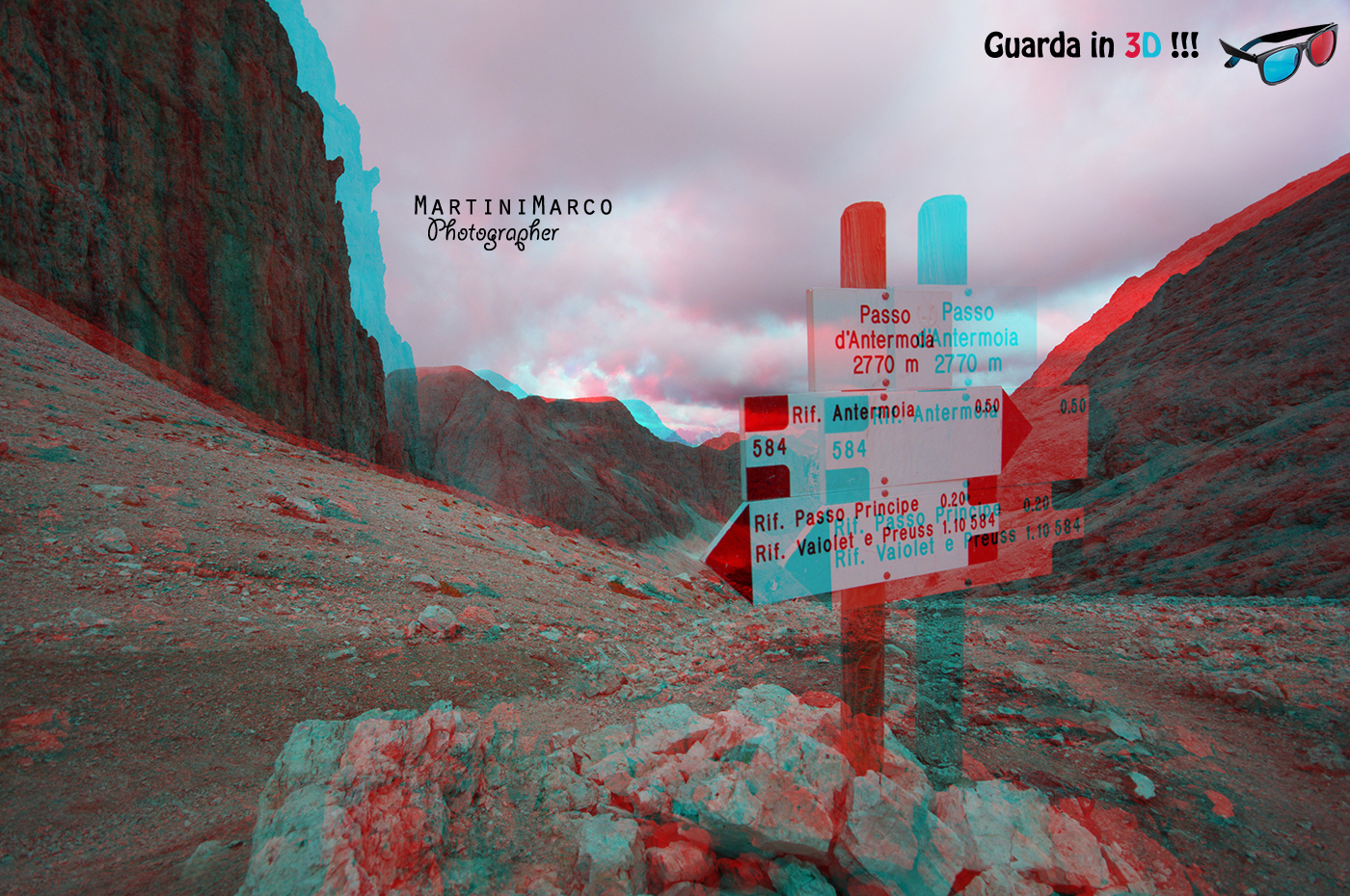 Passo Antermoia Stereoscopico