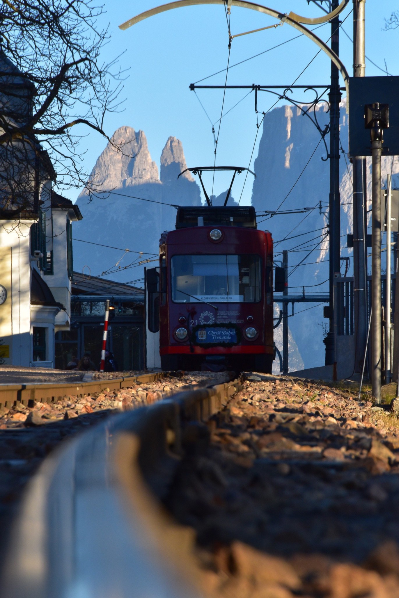 Trenatale in Renon Soprabolzano on Schiliar background