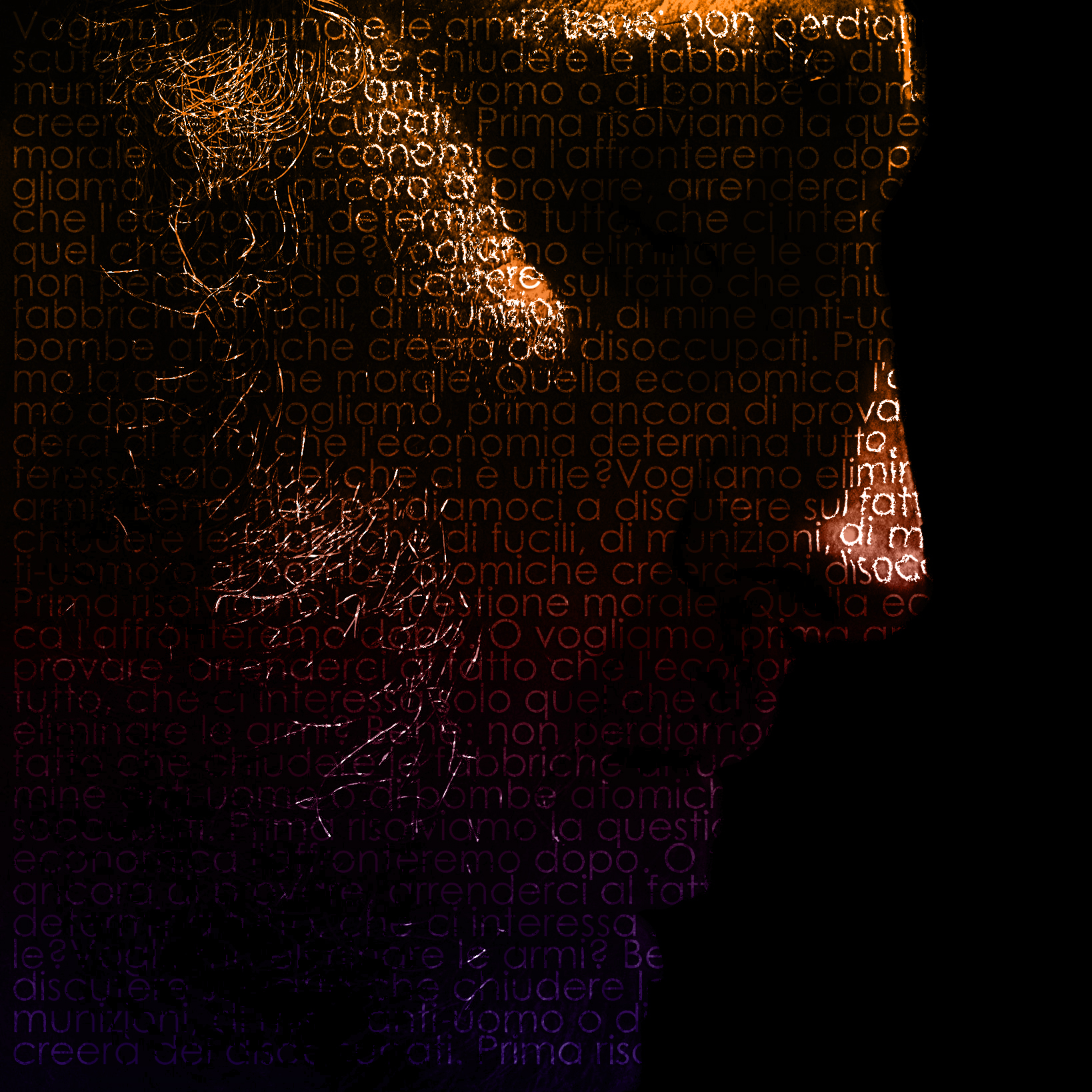 Self-portrait on Tiziano Terzani text. Milano , 5/15