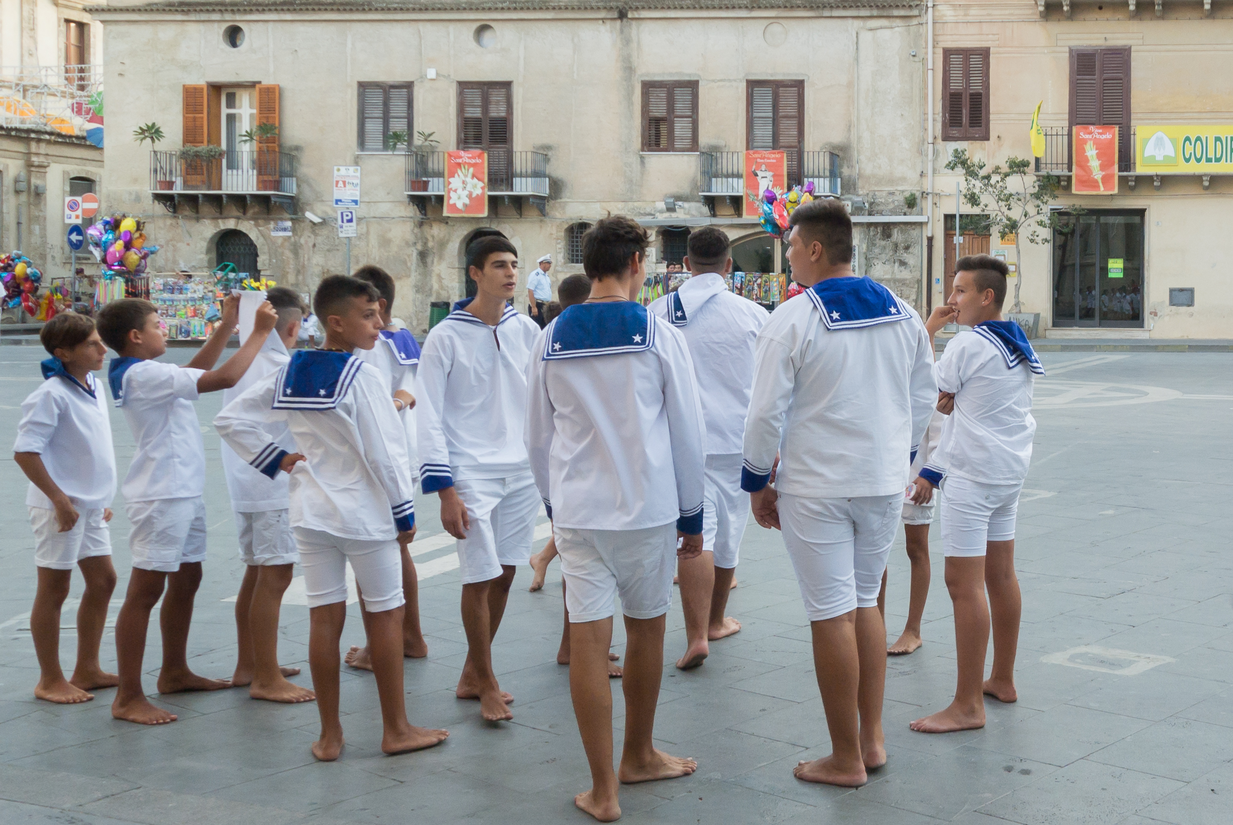 Kids as a devout sailors in Sant'Angelo