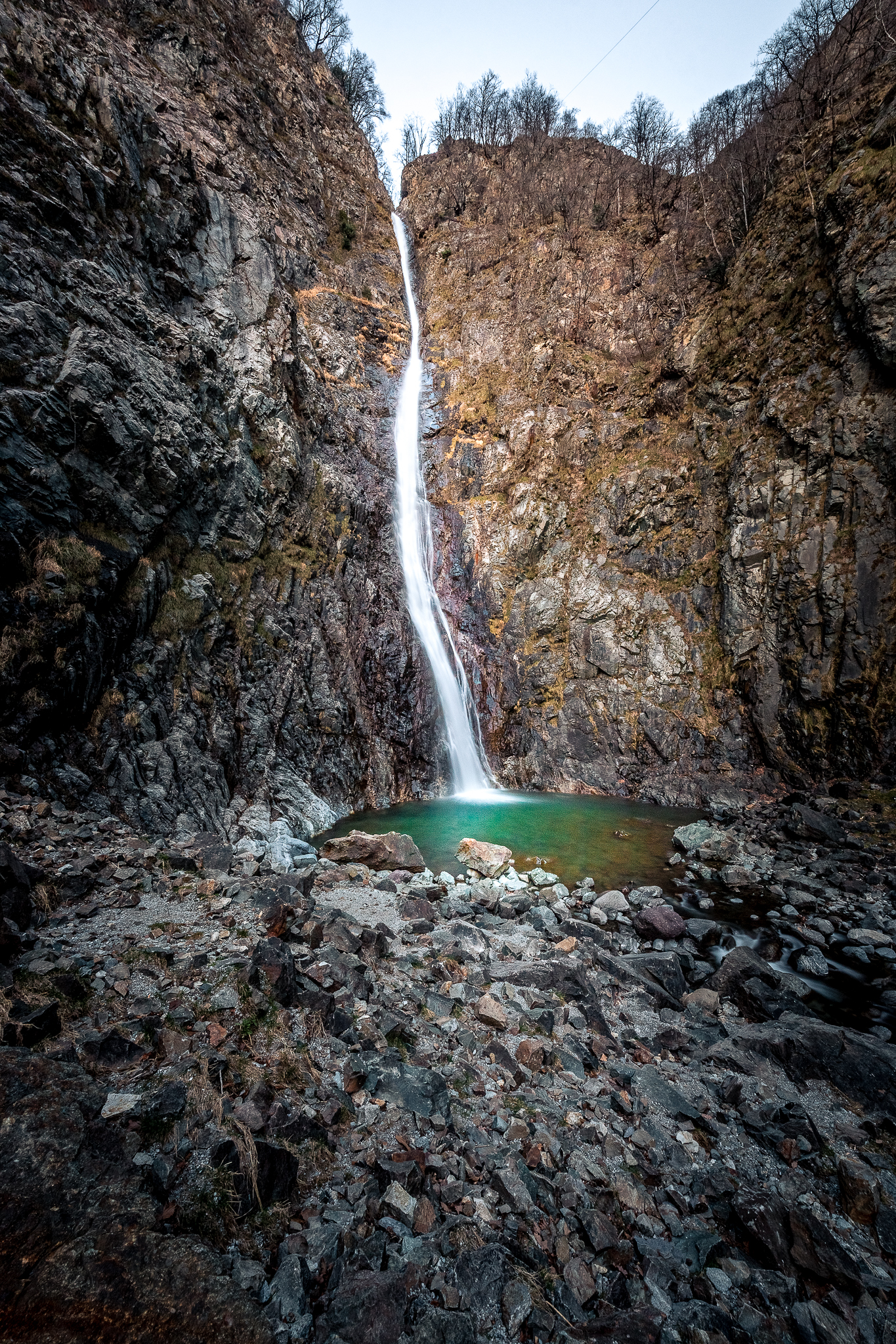 the Troggia waterfall