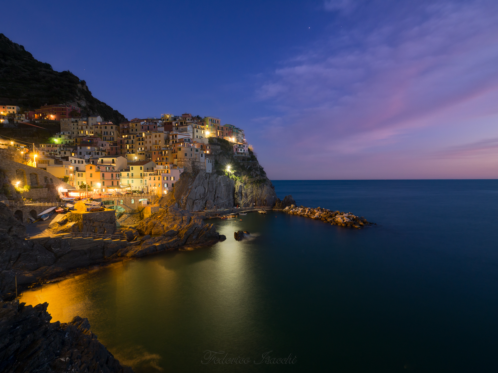 Now blue in Manarola