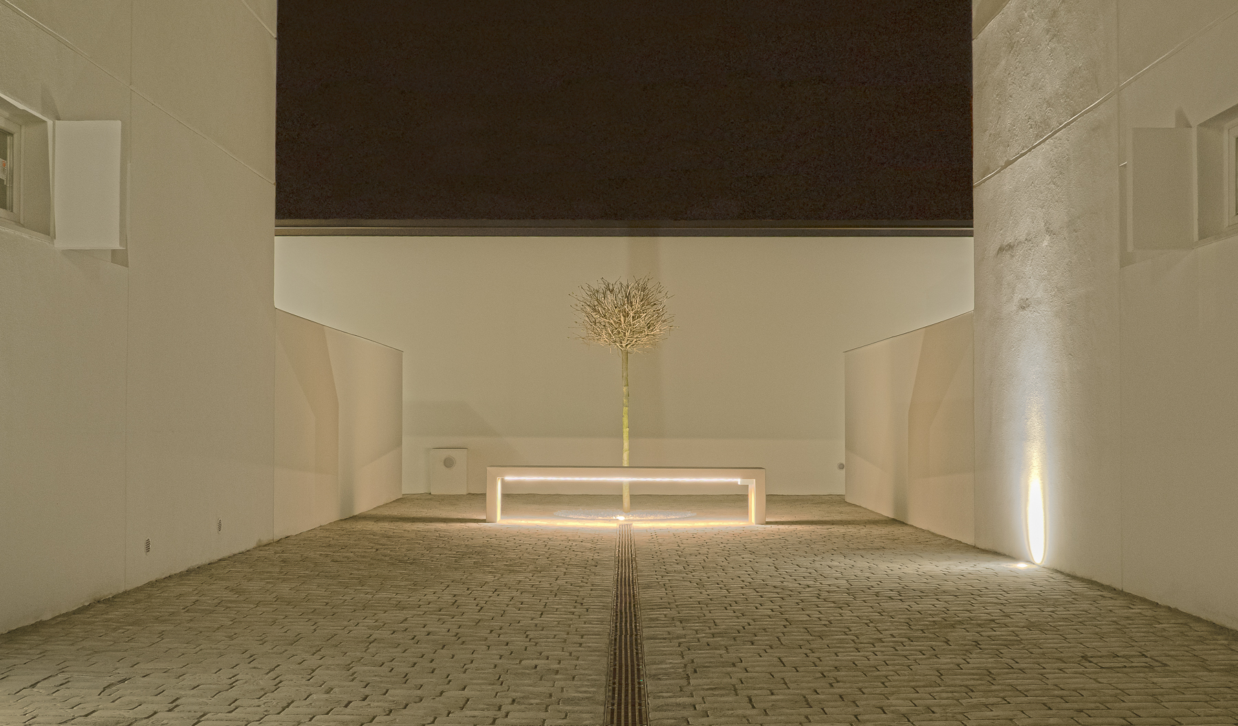 Residenza MOHAIR_vista nott. dettaglio viale centrale