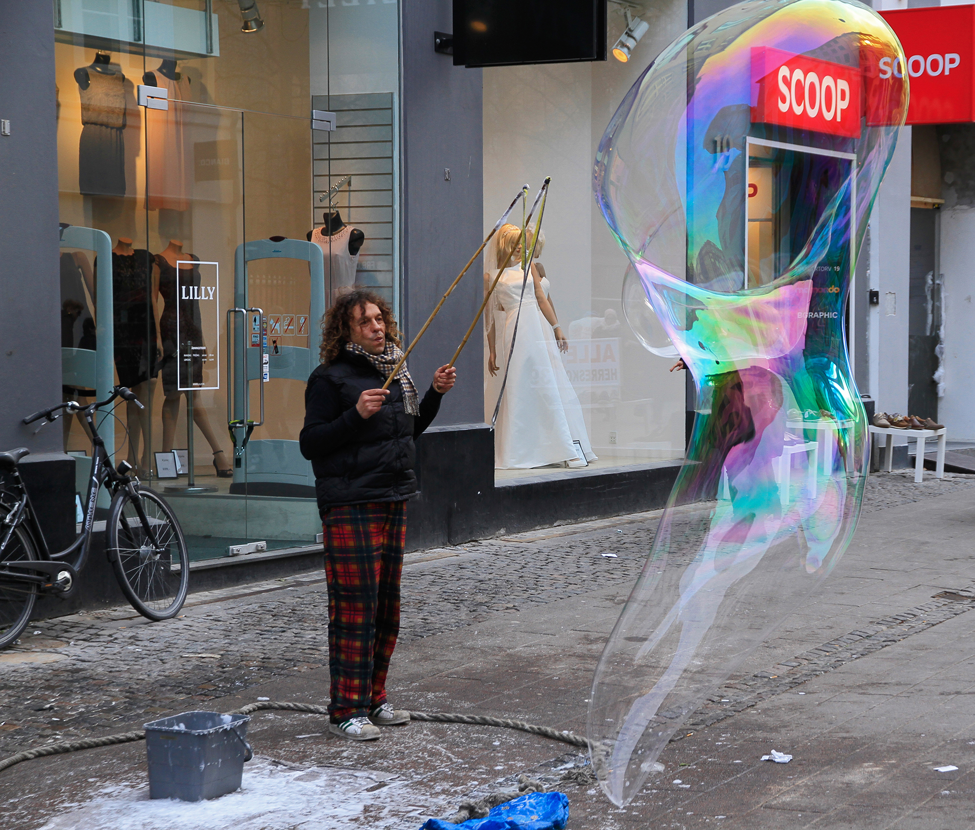 artista di strada a Copenaghen