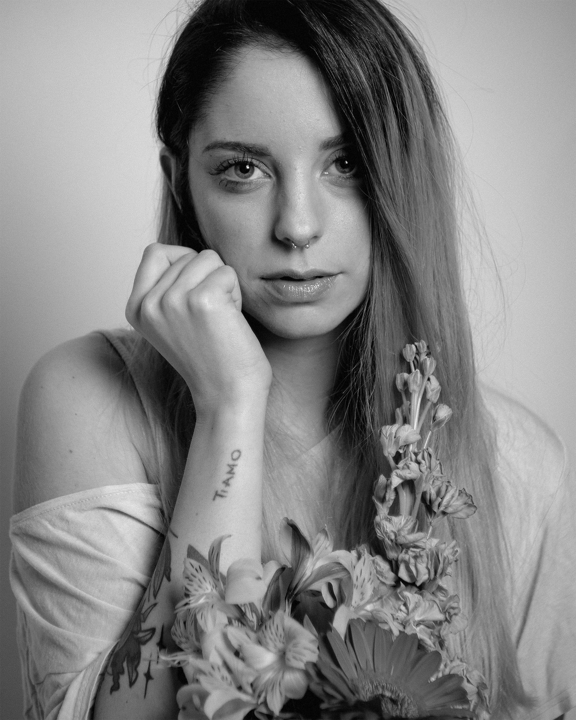 Claudia and flowers in BN