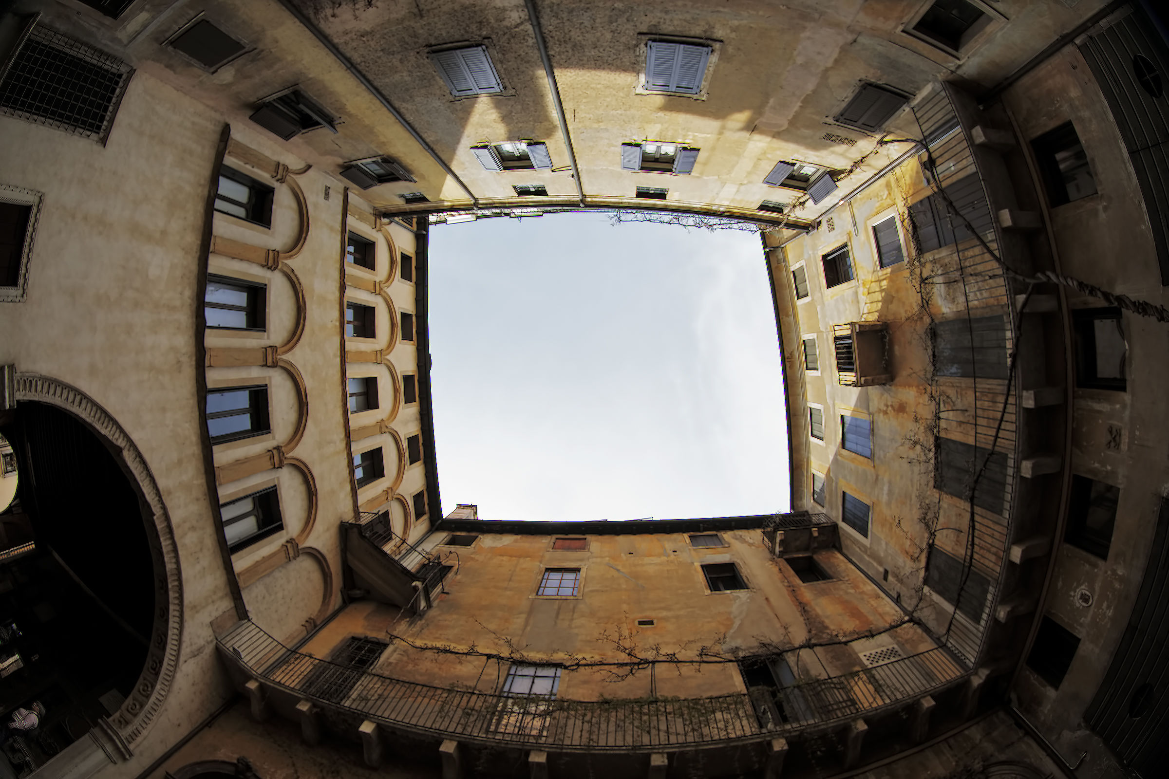 The sky in the courtyard