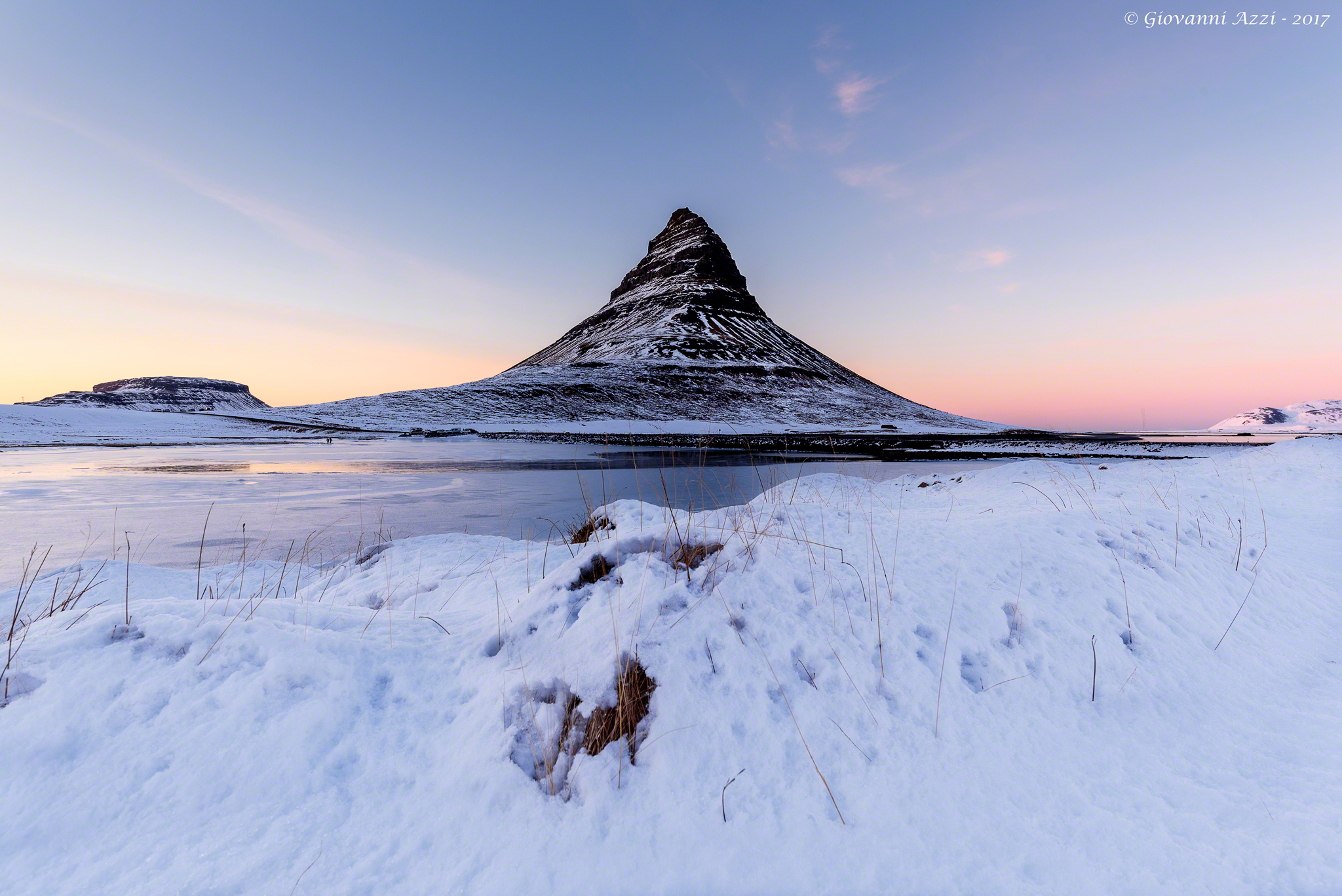 Il tramonto delicato del Kirkjufell
