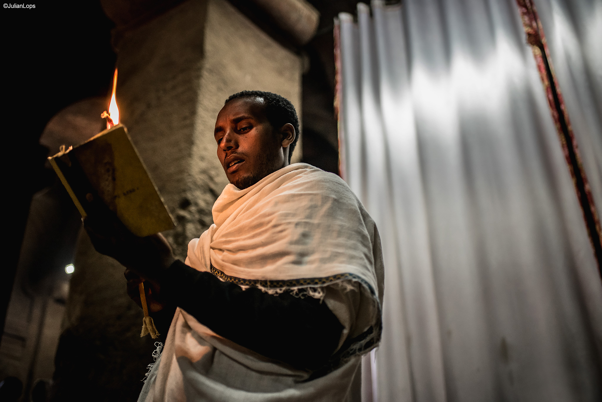 The warm light of the fire