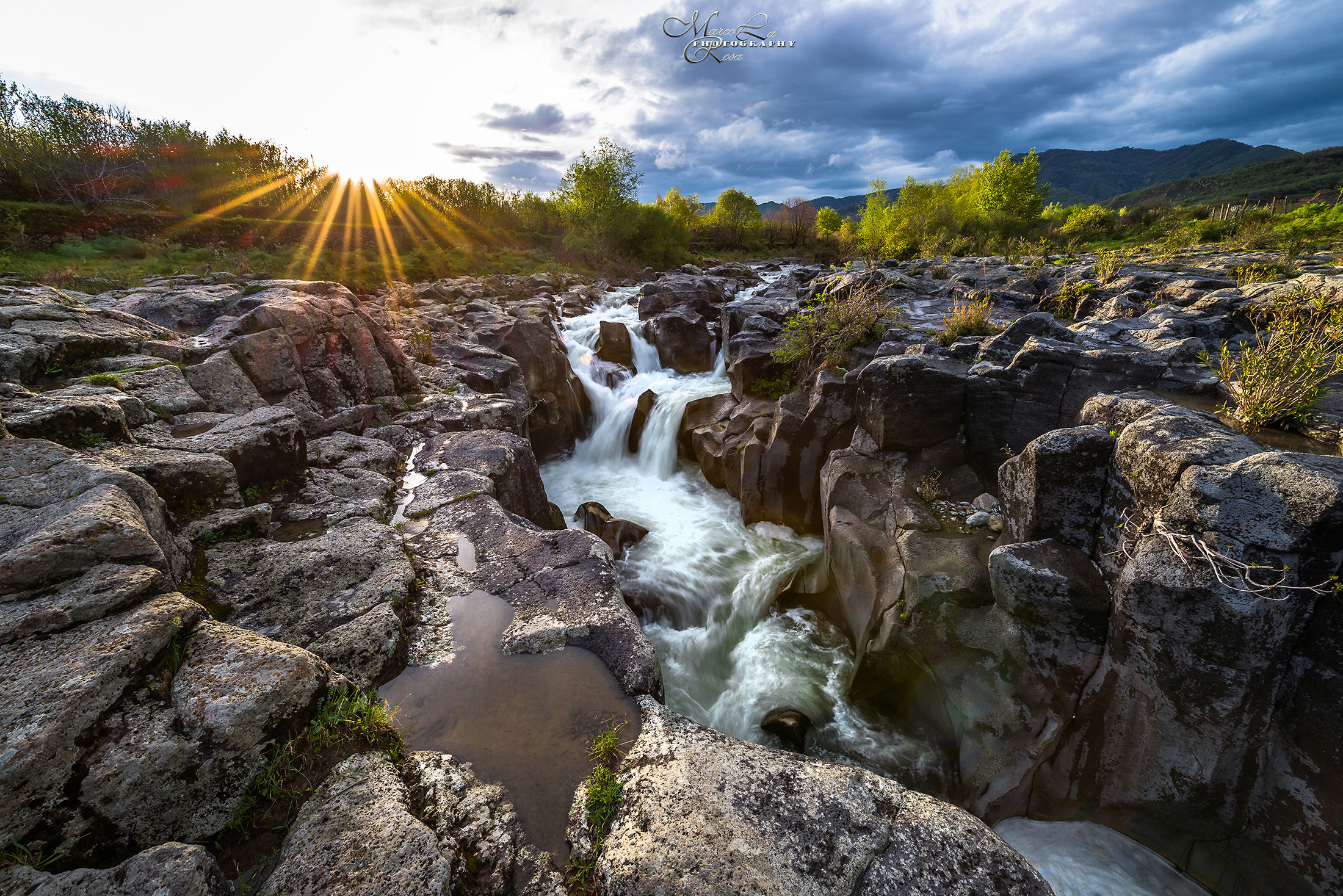 Sunset on the River Alcantara