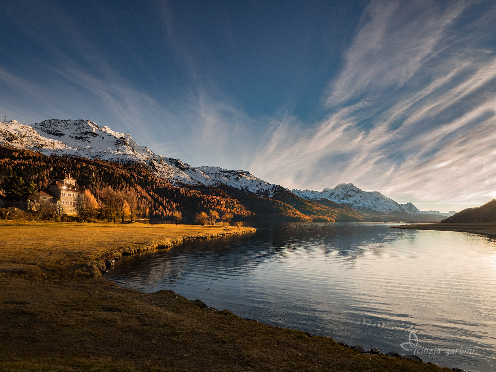 -Lake the castle of saint moritz