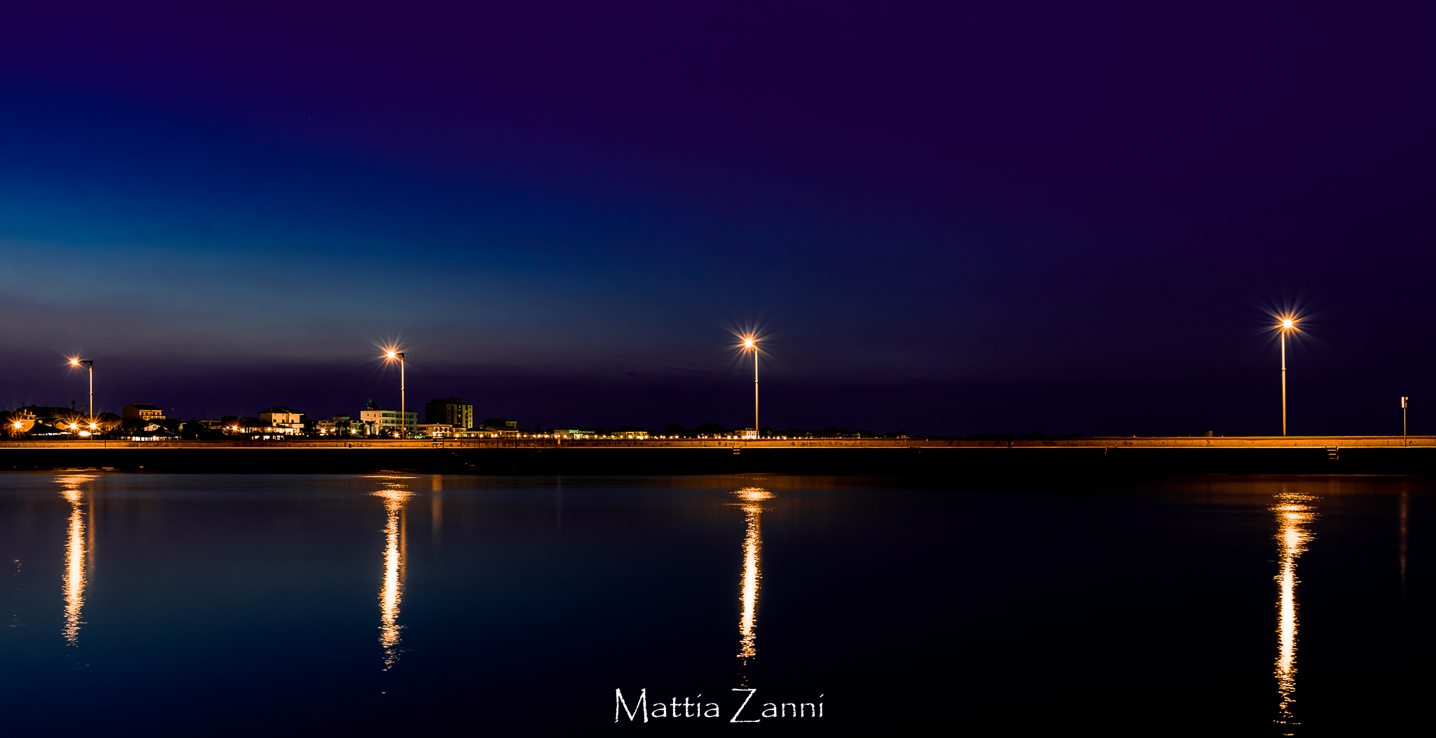 Reflections on the canal harbor in Porto Garibaldi