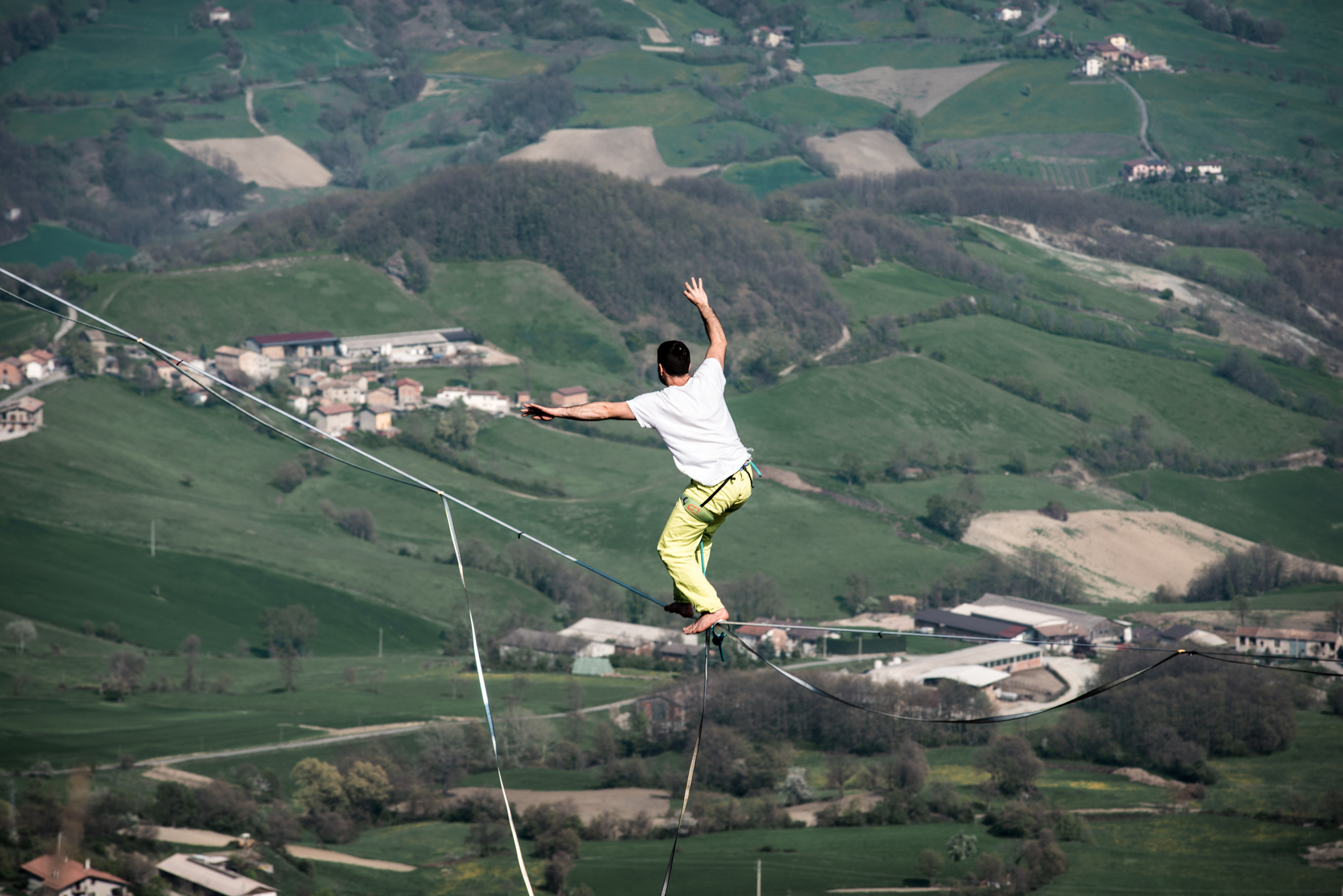 Suspended above the valley