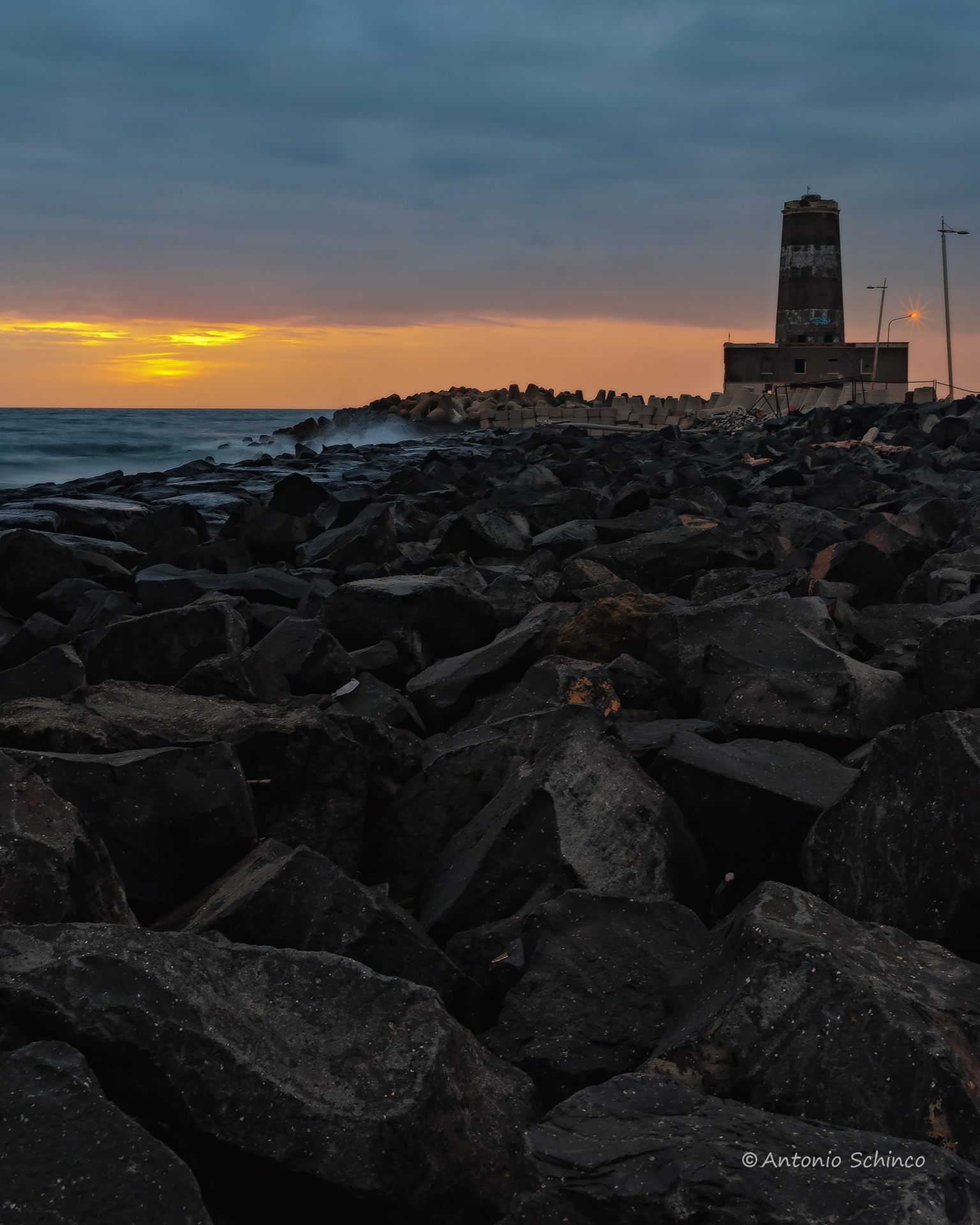 Sunset At The Old Lighthouse Fiumicino 2