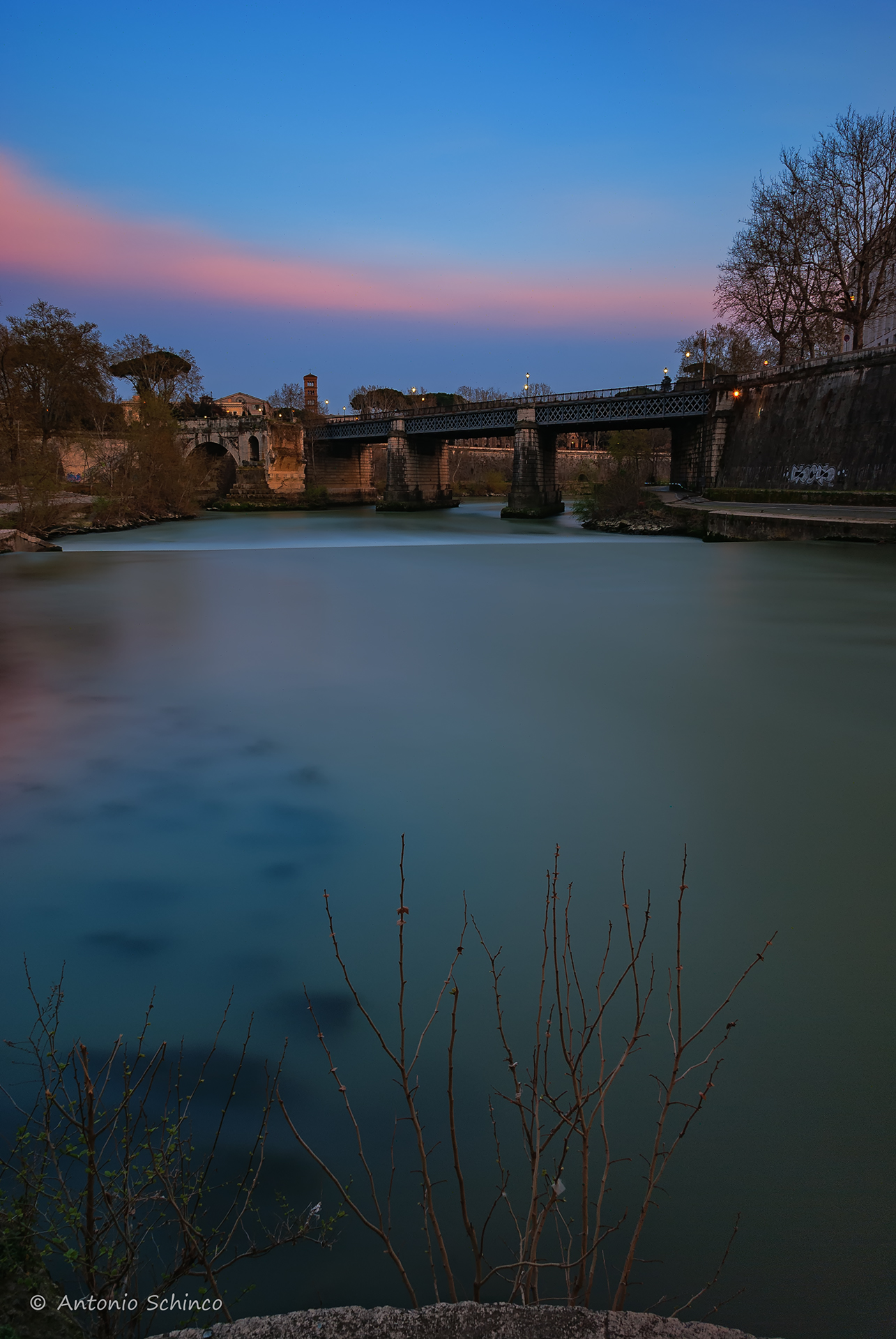 Glimpse On Tiber In Long Exposure