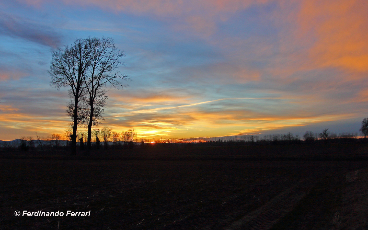 Sunset in countryside