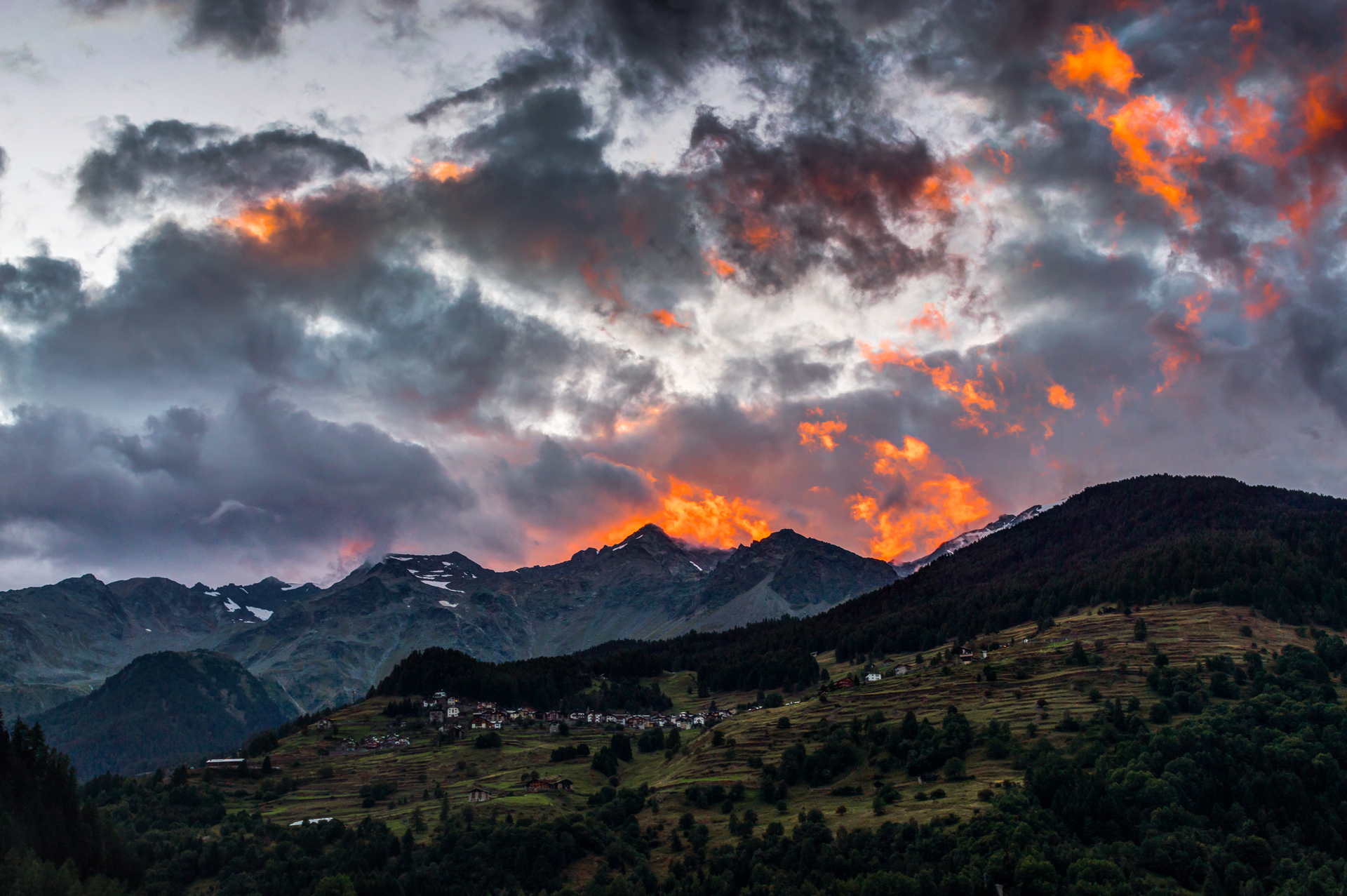 Fiery sunset. 2nd version