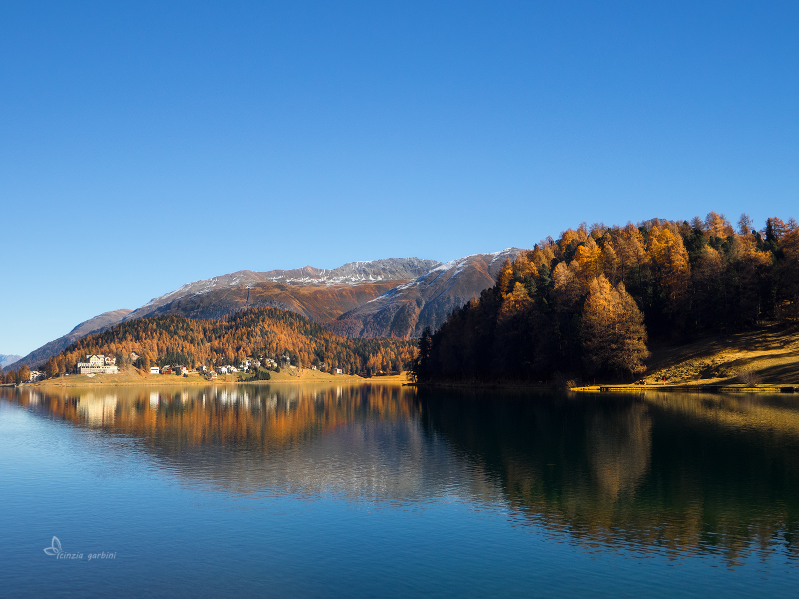 reflections on Lake saint moritz