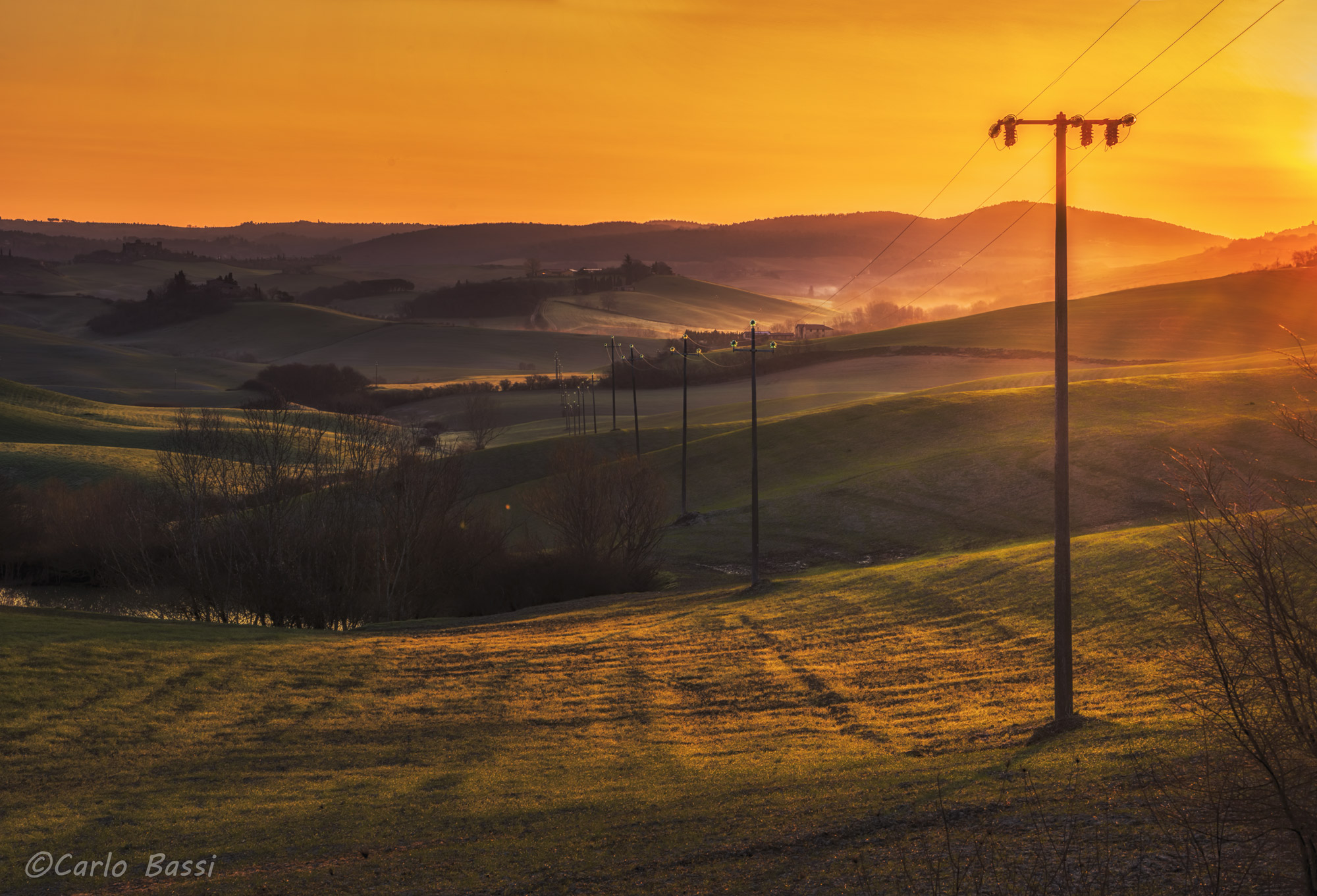Crete senesi all'alba