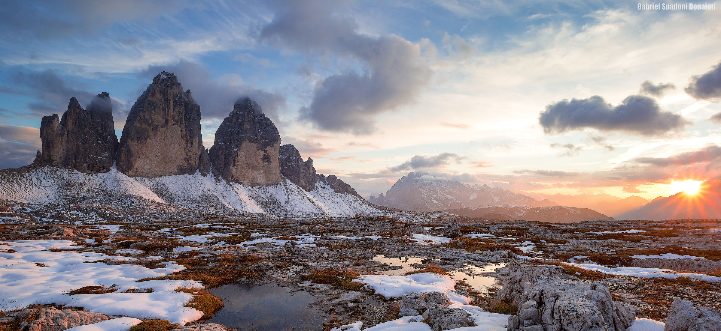 Tre cime al tramonto
