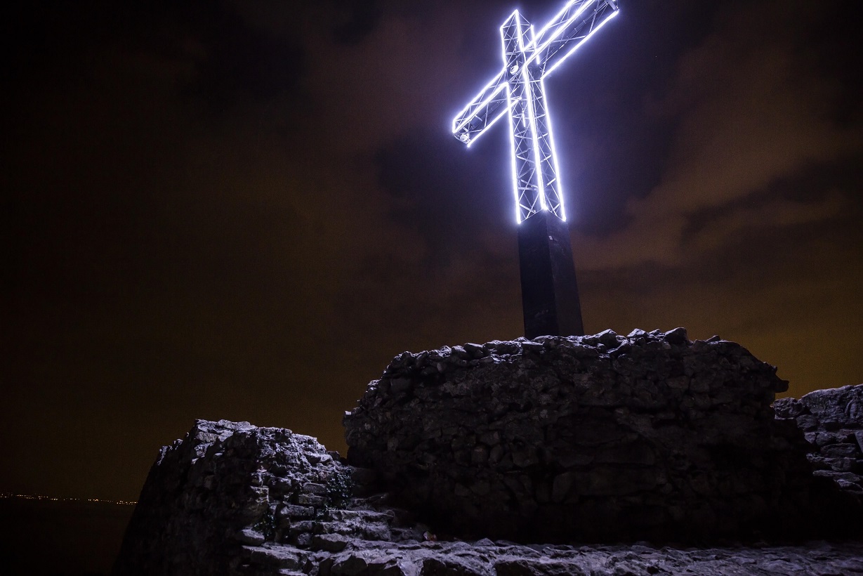 on top of the fortress