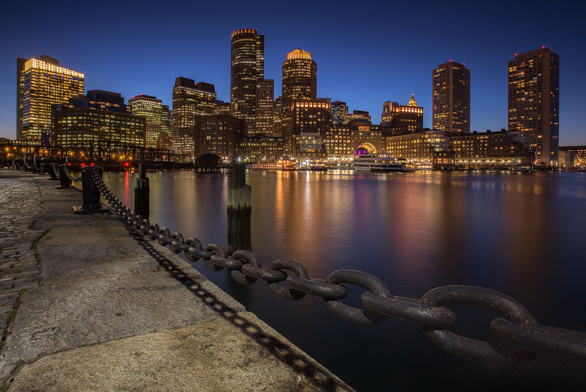 Boston by night